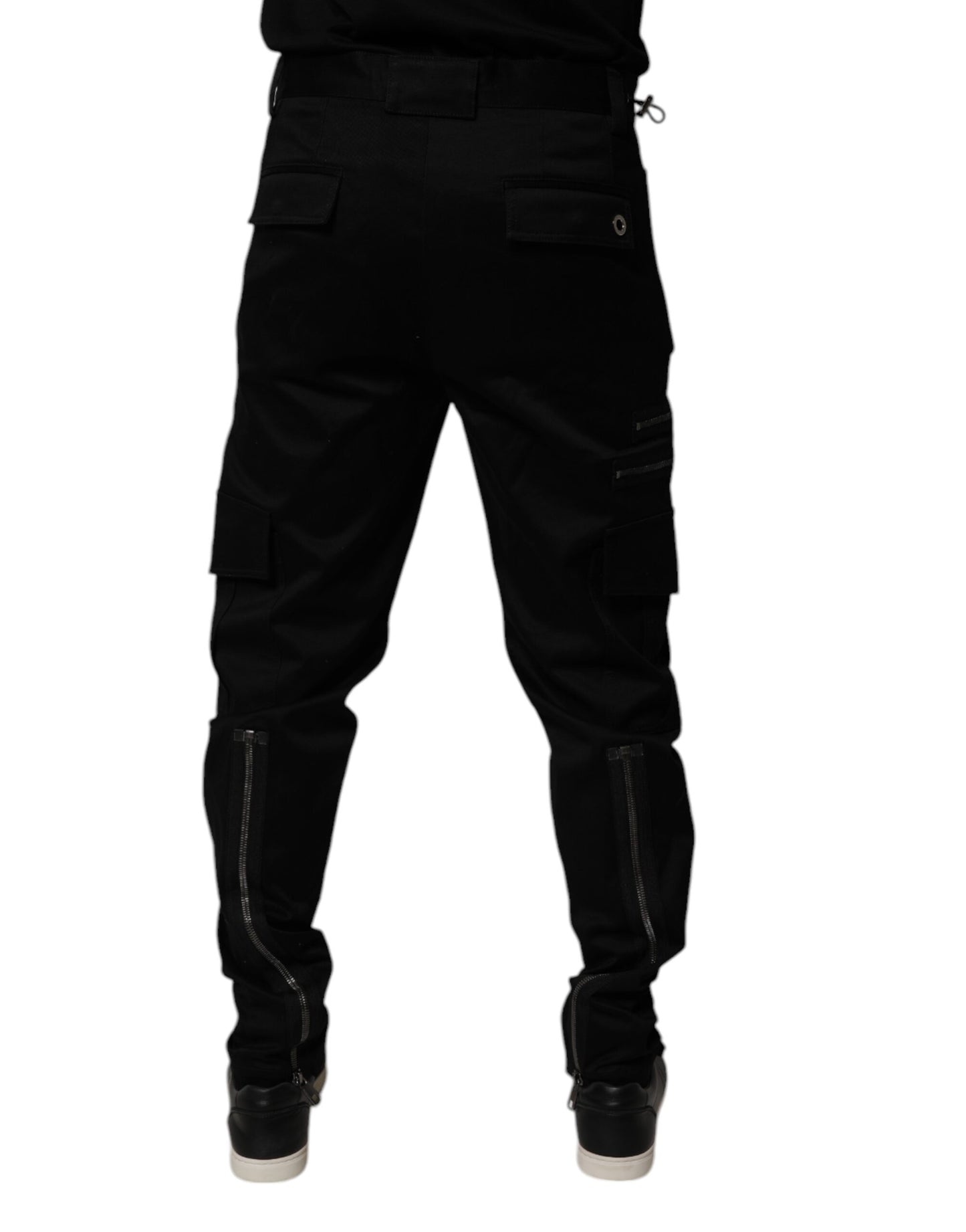 Dolce & Gabbana Black Cotton Cargo Tapered Pants Dolce & Gabbana