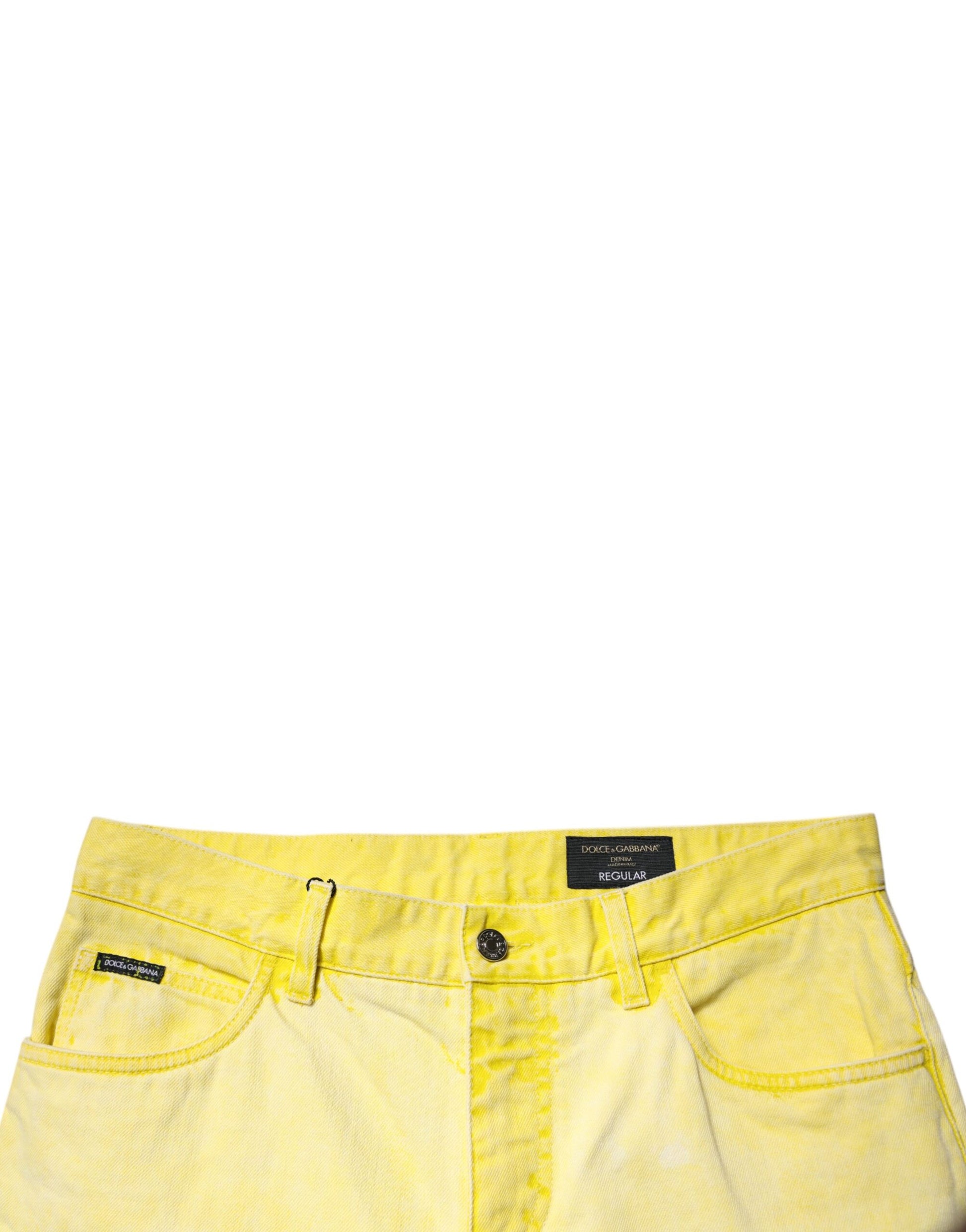Dolce & Gabbana Yellow Cotton Stretch Skinny Men Denim Jeans Dolce & Gabbana