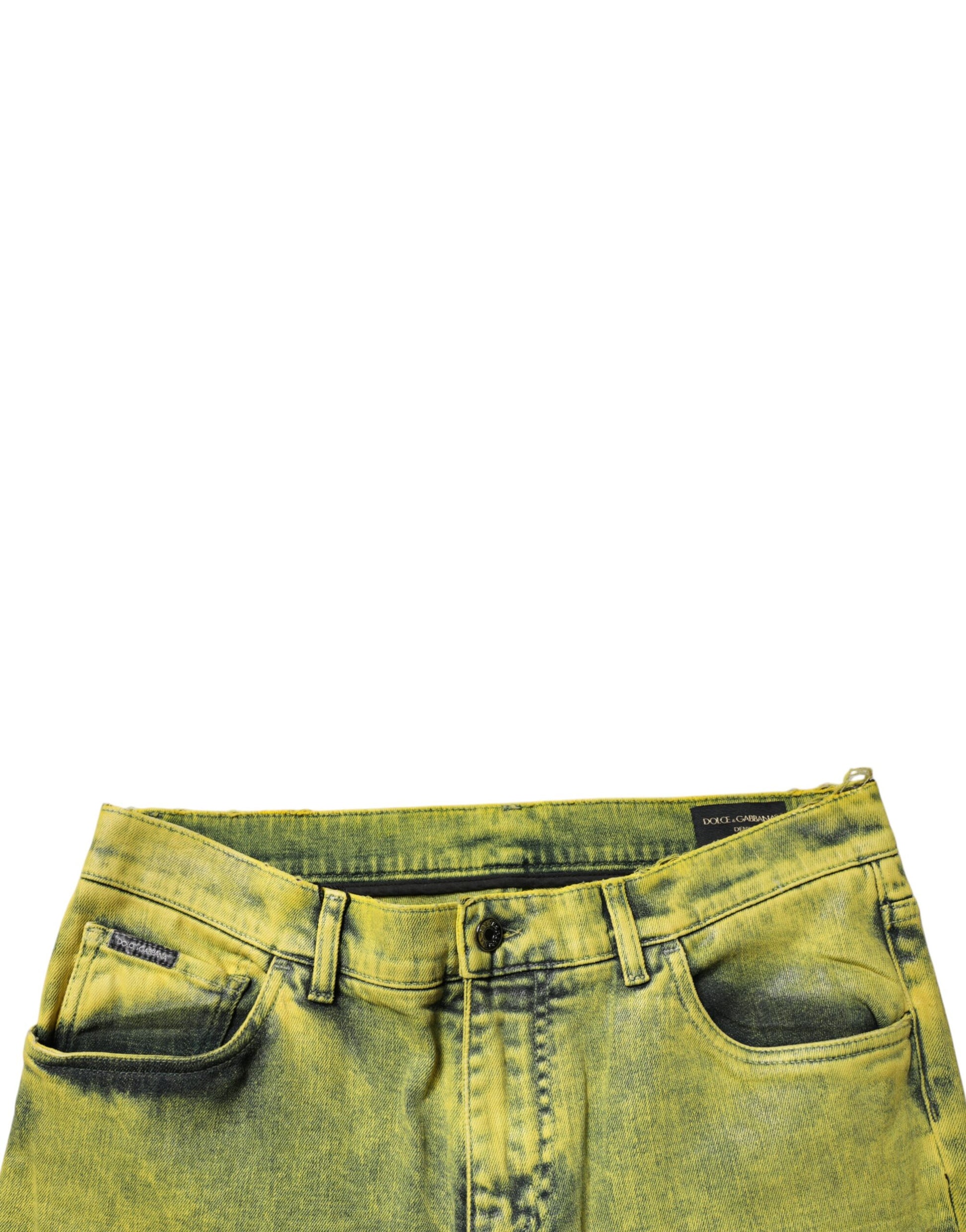 Dolce & Gabbana Yellow Cotton Stretch Skinny Men Denim Jeans Dolce & Gabbana