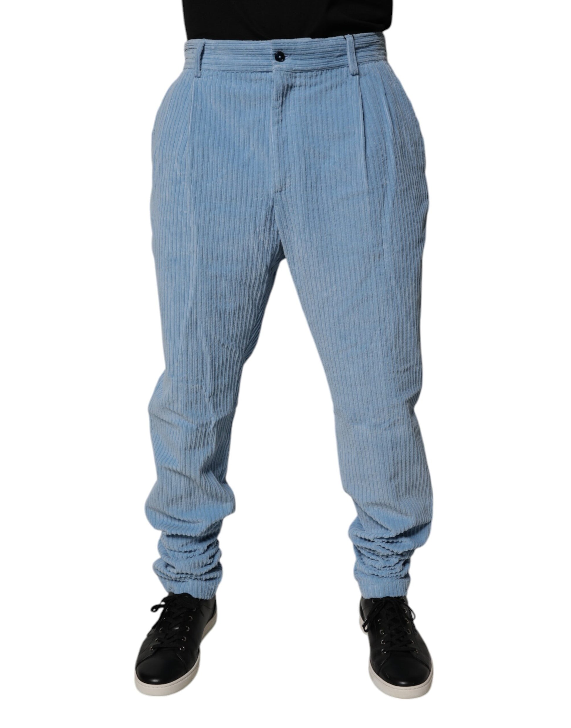 Dolce & Gabbana Light Blue Corduroy Cotton Skinny Denim Jeans Dolce & Gabbana