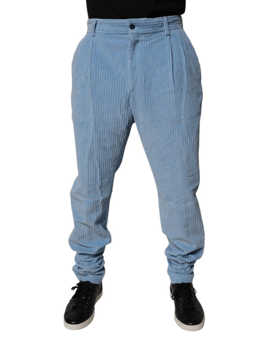 Dolce & Gabbana Light Blue Corduroy Cotton Skinny Denim Jeans Dolce & Gabbana