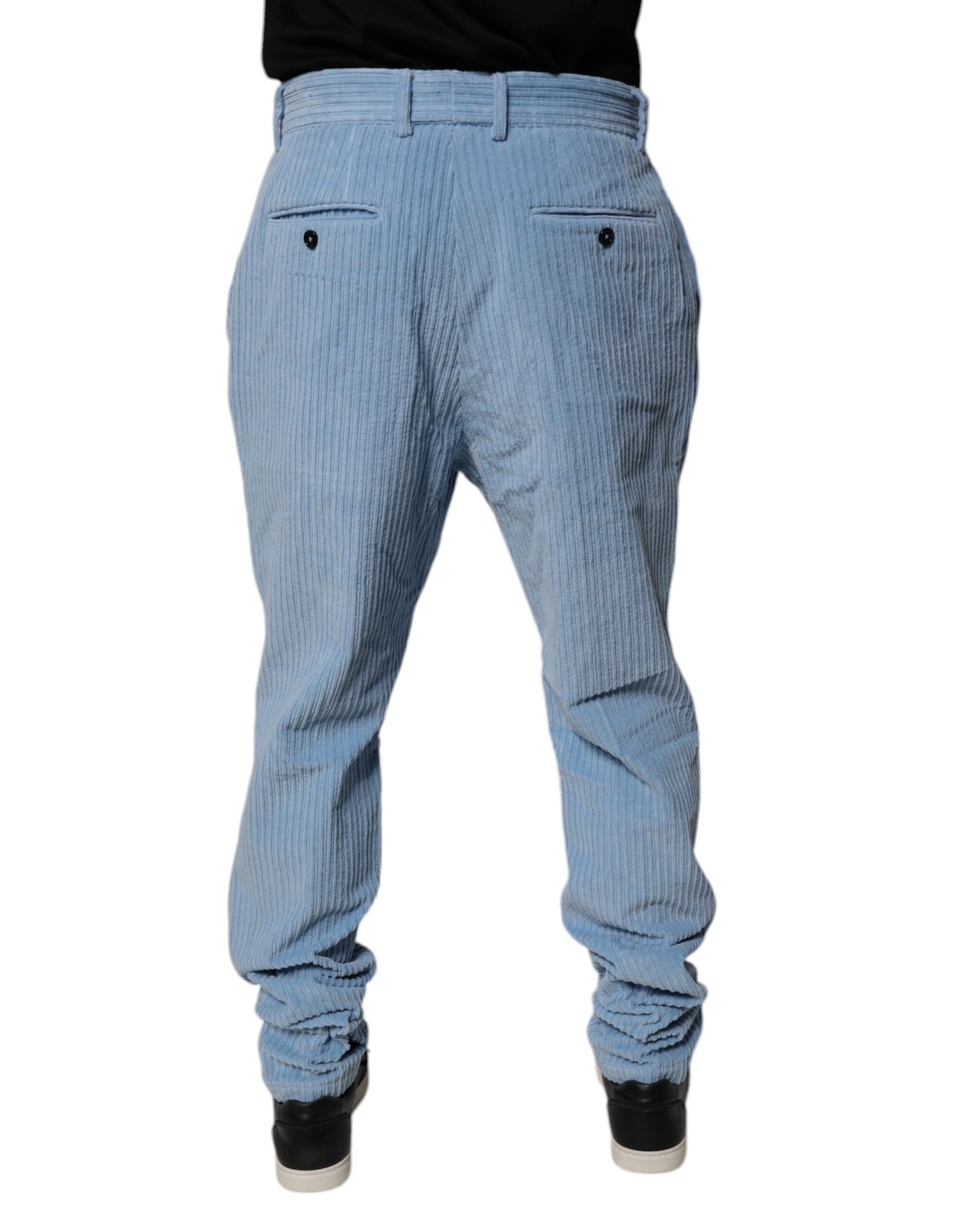 Dolce & Gabbana Light Blue Corduroy Cotton Skinny Denim Jeans Dolce & Gabbana