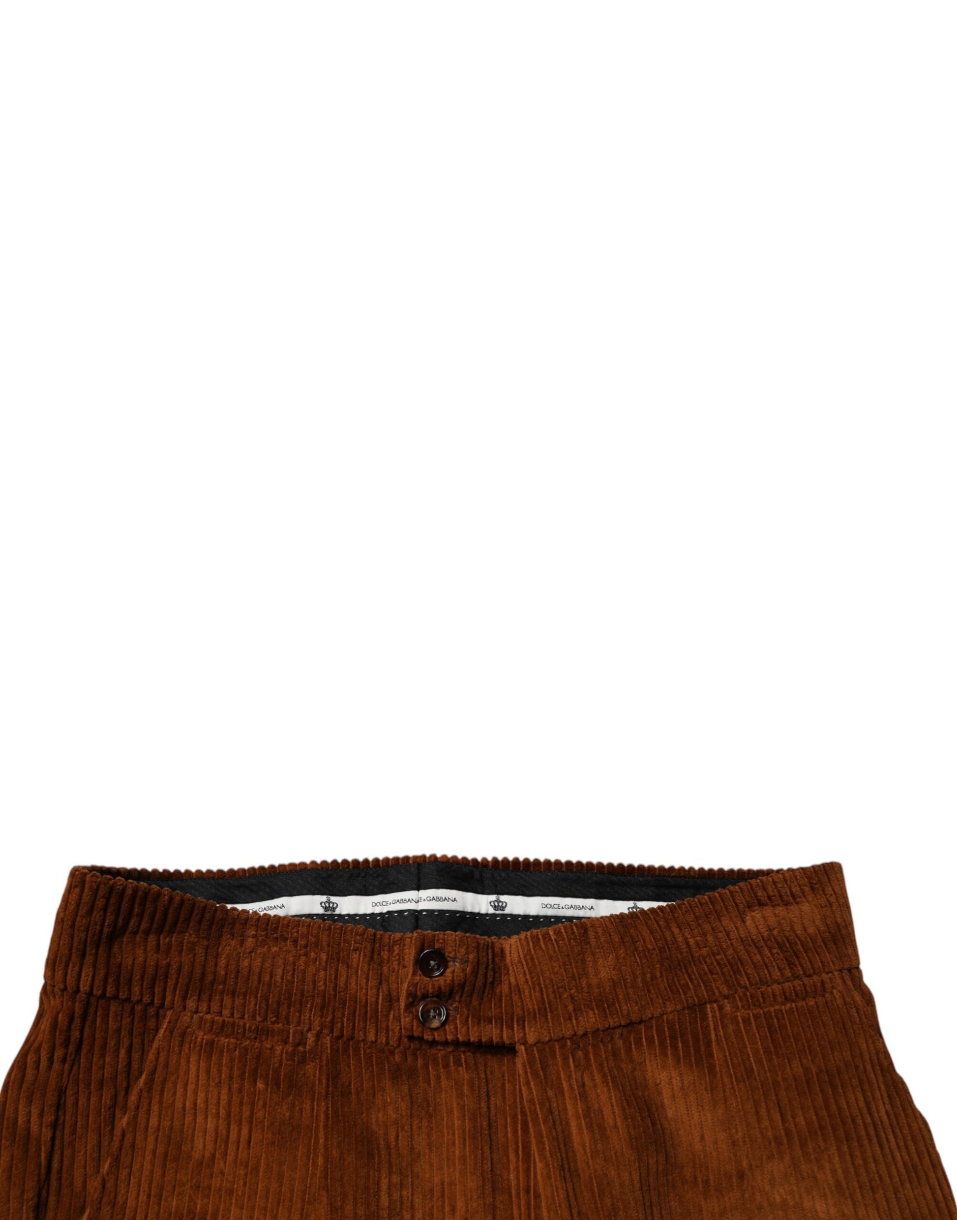 Dolce & Gabbana Dark Brown Corduroy Cotton Skinny Denim Jeans Dolce & Gabbana