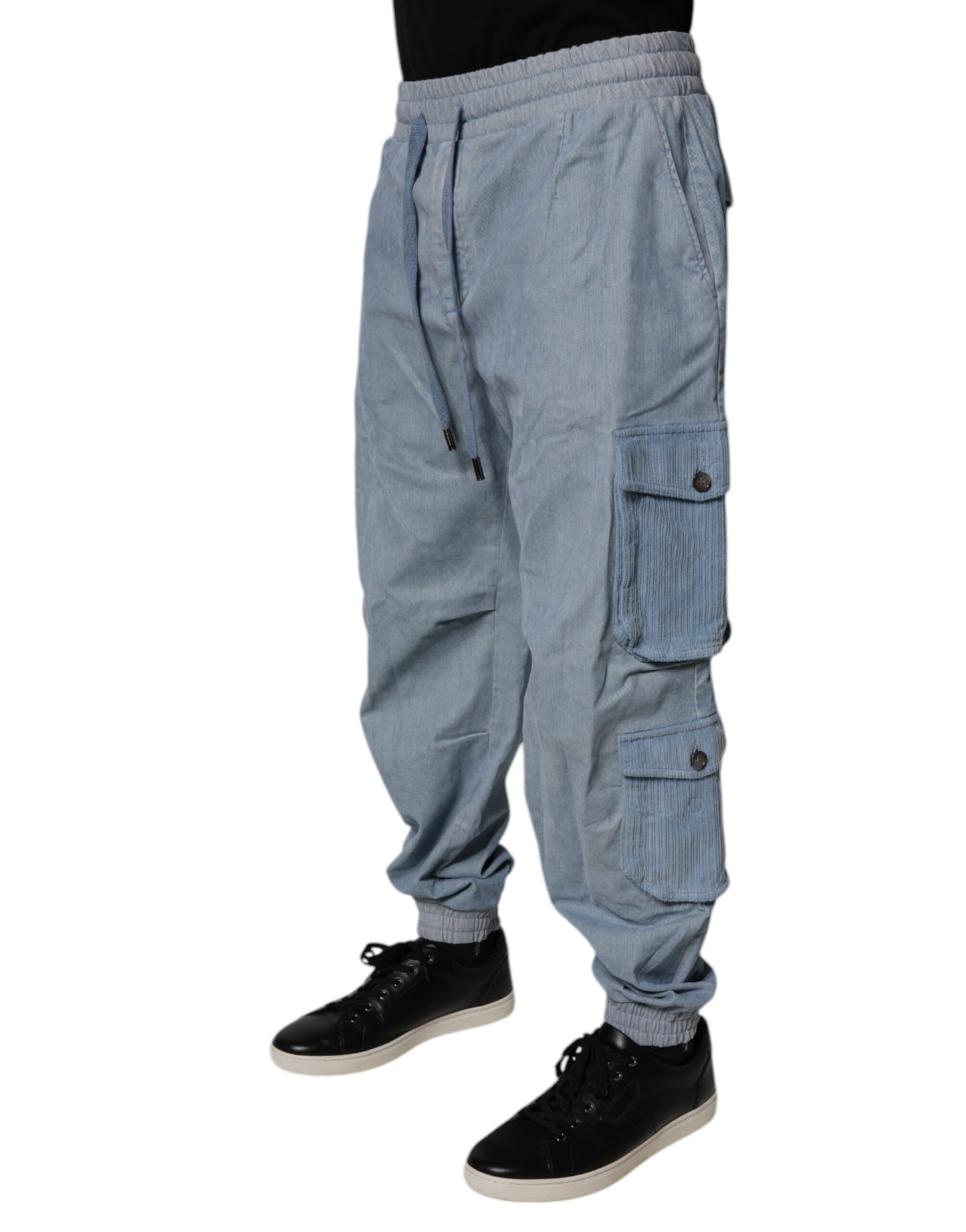 Dolce & Gabbana Light Blue Cotton Jogger Cargo Men Denim Pants Dolce & Gabbana