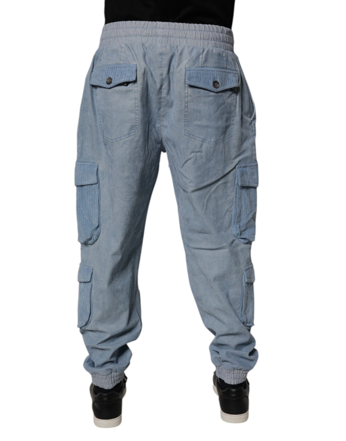 Dolce & Gabbana Light Blue Cotton Jogger Cargo Men Denim Pants Dolce & Gabbana