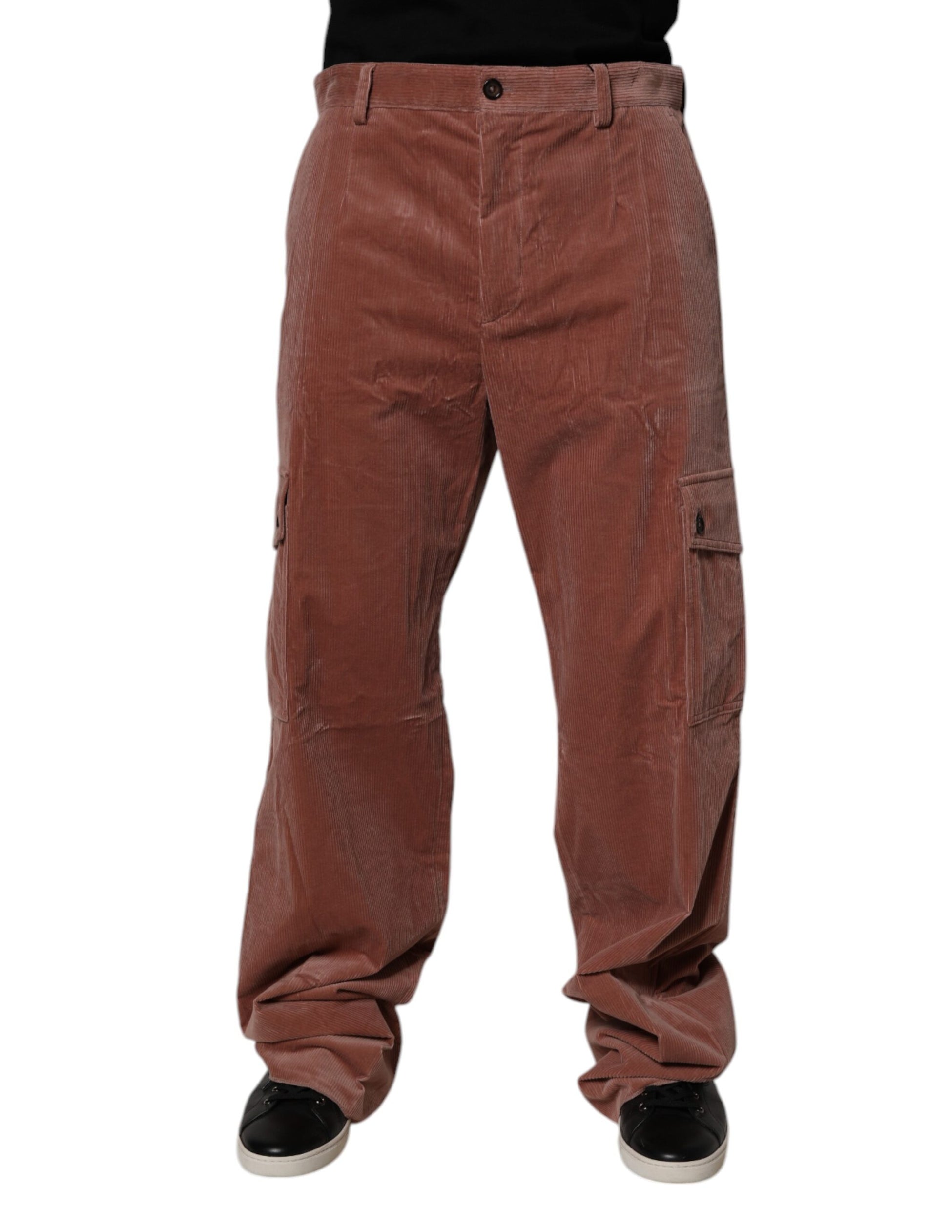 Dolce & Gabbana Brown Corduroy Cotton Cargo Men Denim Jeans Dolce & Gabbana