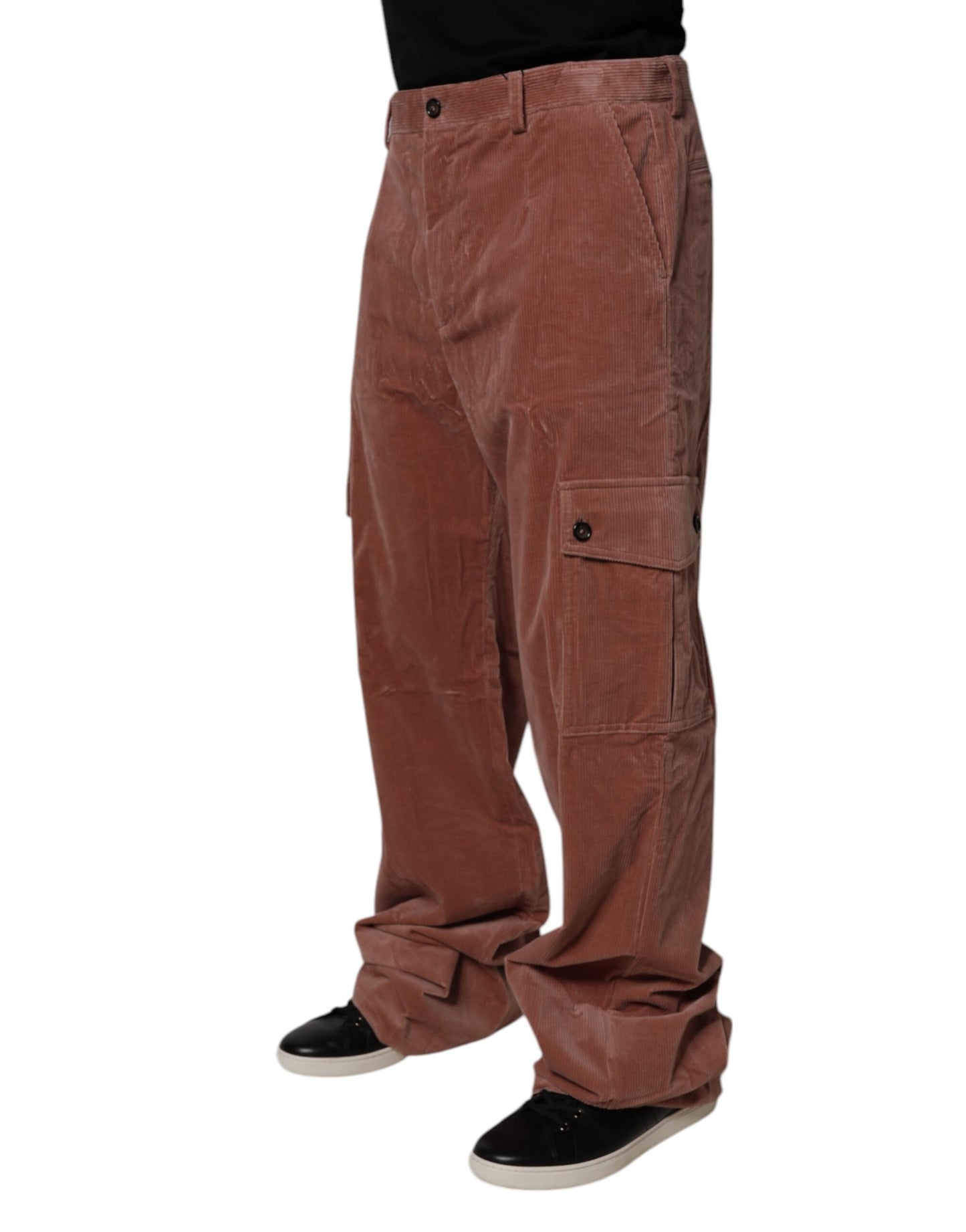 Dolce & Gabbana Brown Corduroy Cotton Cargo Men Denim Jeans Dolce & Gabbana