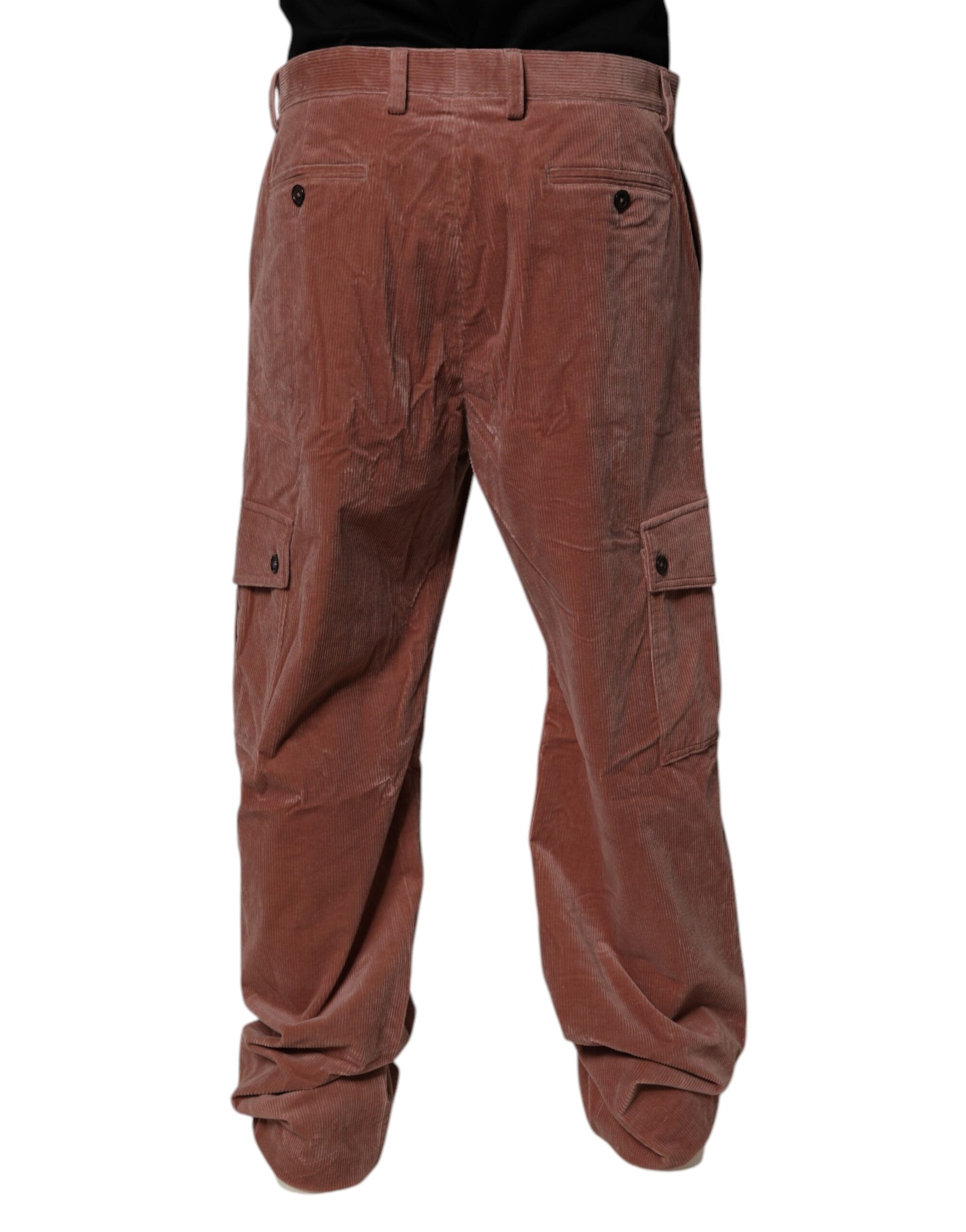 Dolce & Gabbana Brown Corduroy Cotton Cargo Men Denim Jeans Dolce & Gabbana