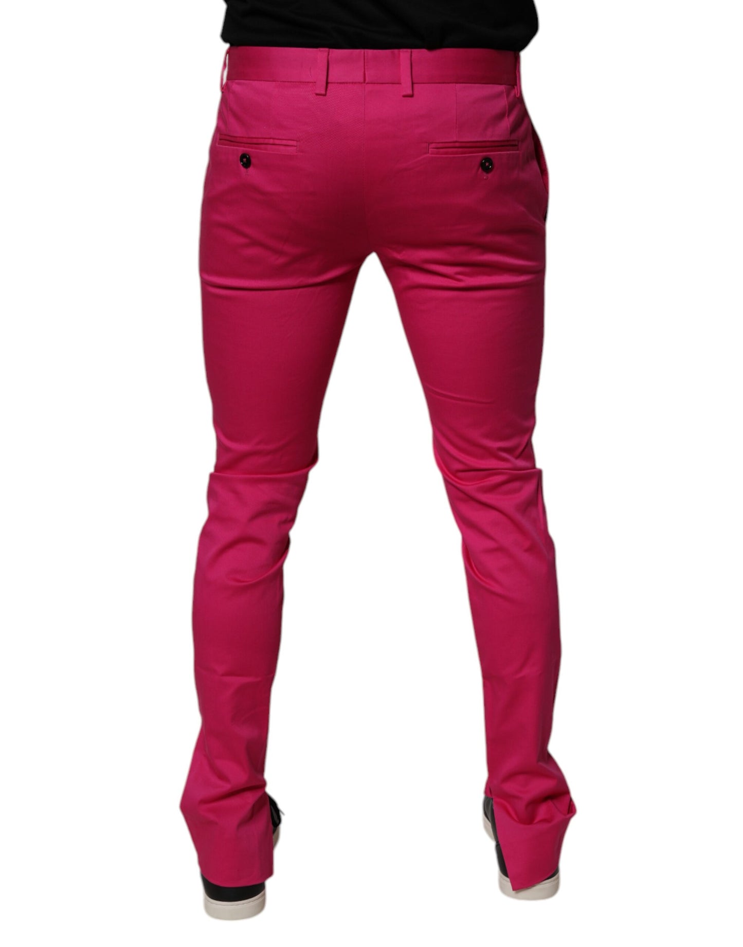 Dolce & Gabbana Pink Black Stripe Slim Fit Men Dress Pants Dolce & Gabbana