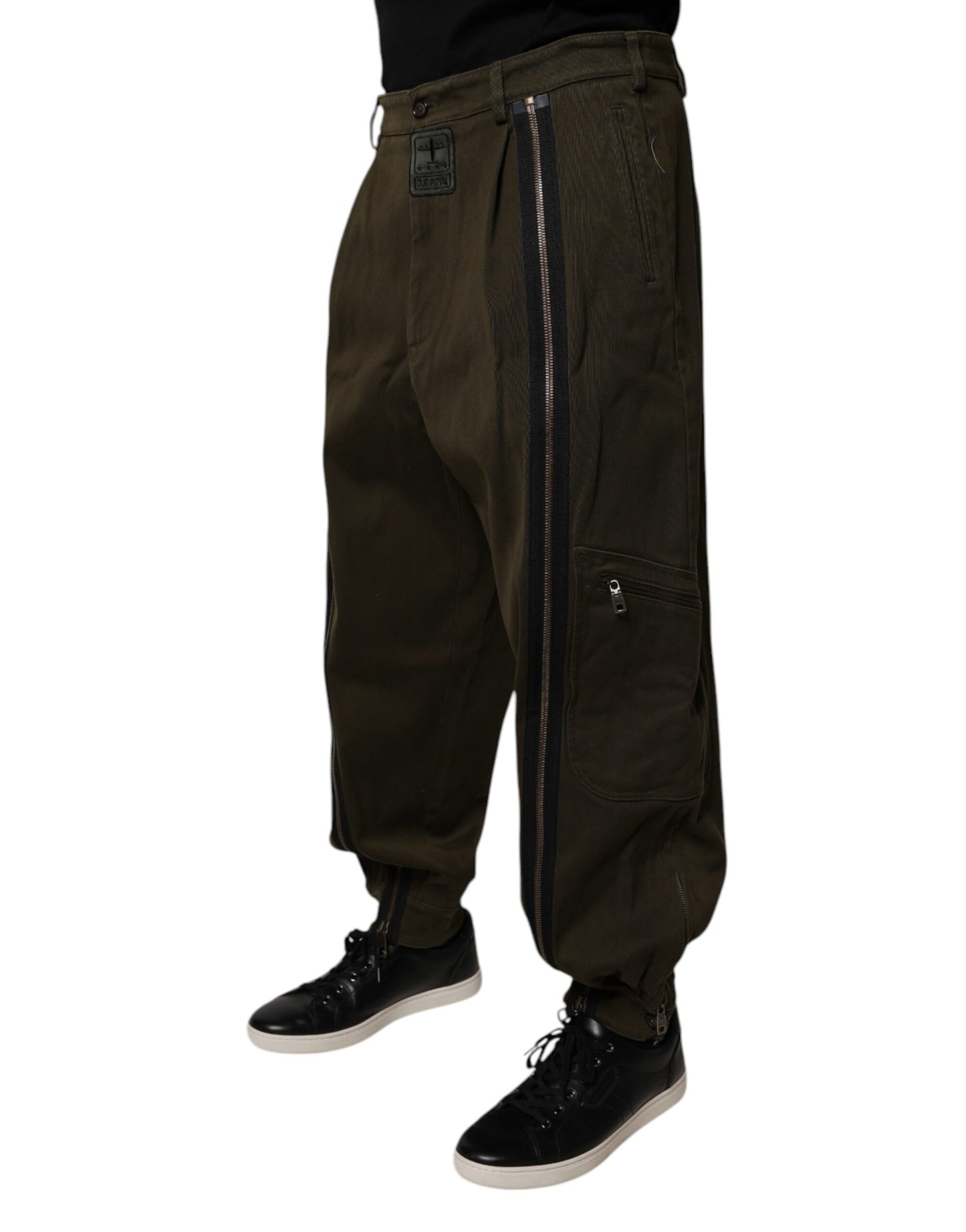 Dolce & Gabbana Dark Brown Cotton Jogger Cargo Pants Dolce & Gabbana