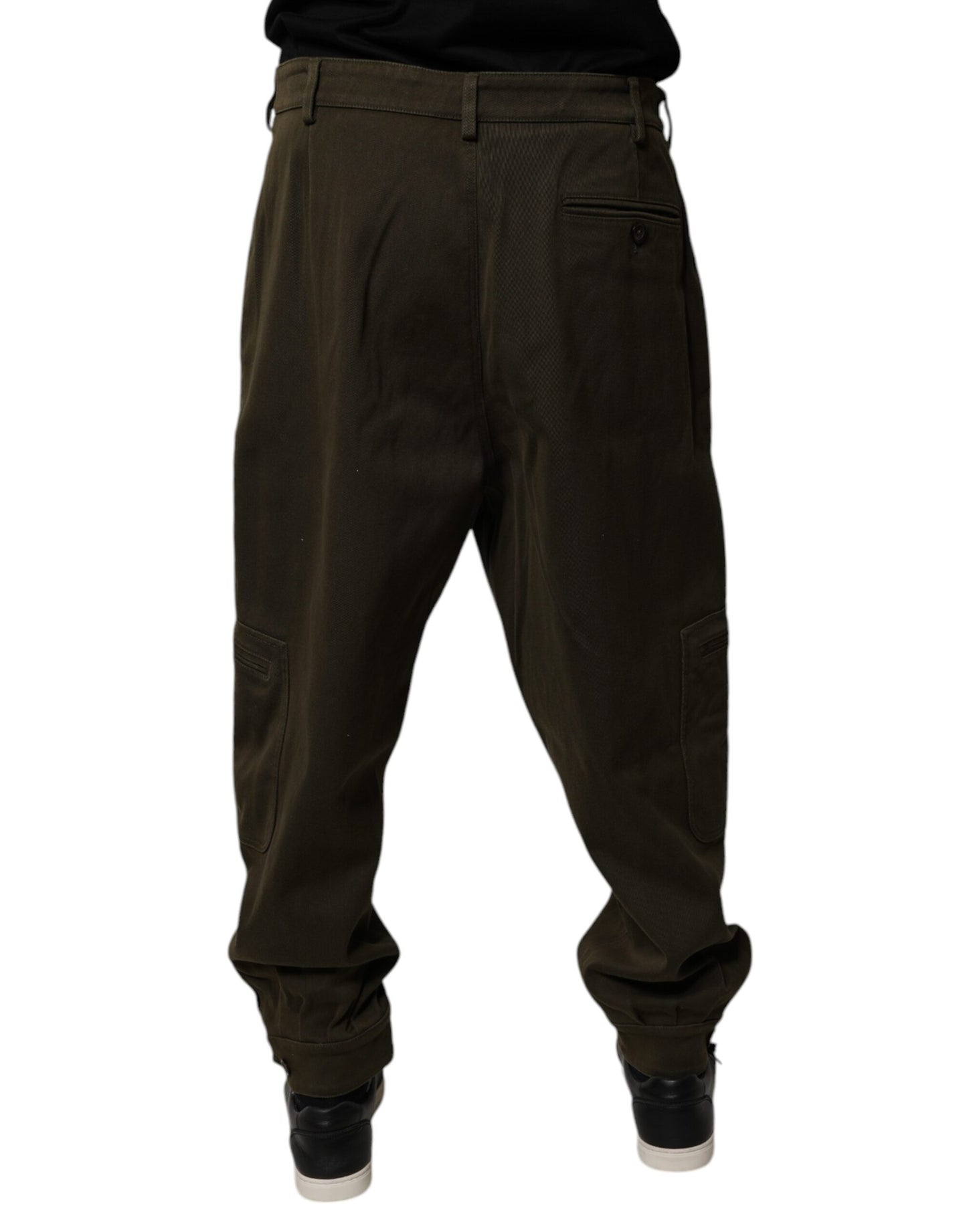 Dolce & Gabbana Dark Brown Cotton Jogger Cargo Pants Dolce & Gabbana
