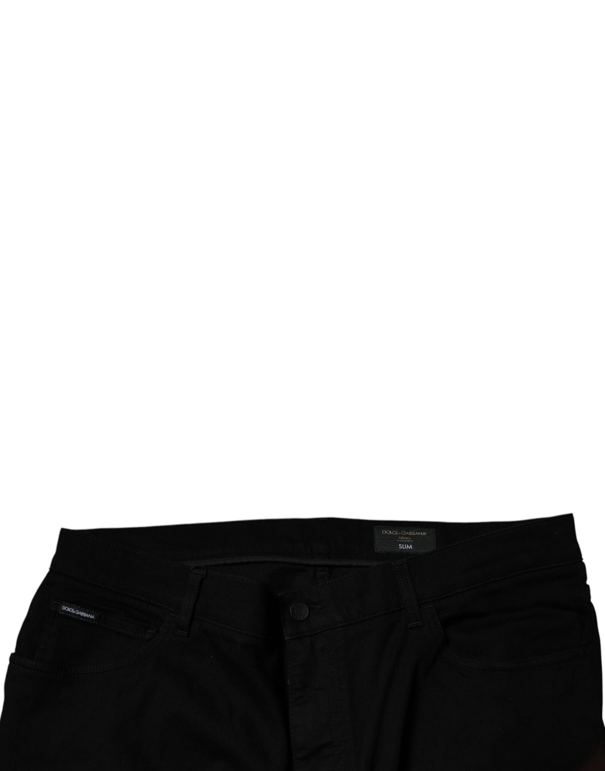 Dolce & Gabbana Black Cotton Stretch Slim Fit Denim Jeans Dolce & Gabbana