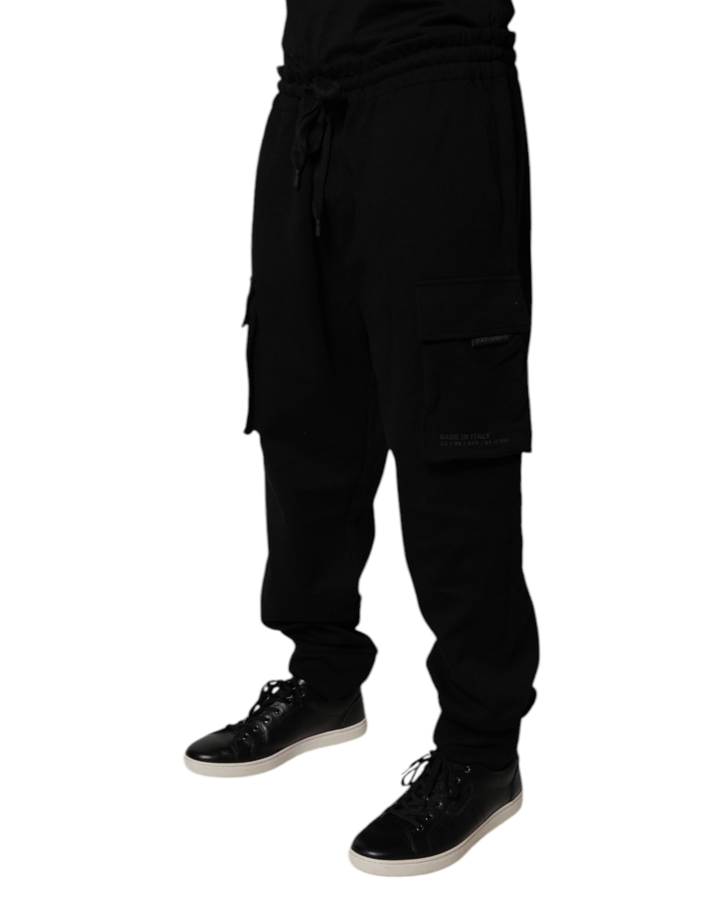 Dolce & Gabbana Black Cotton Jogger Cargo Sweatpants Pants Dolce & Gabbana