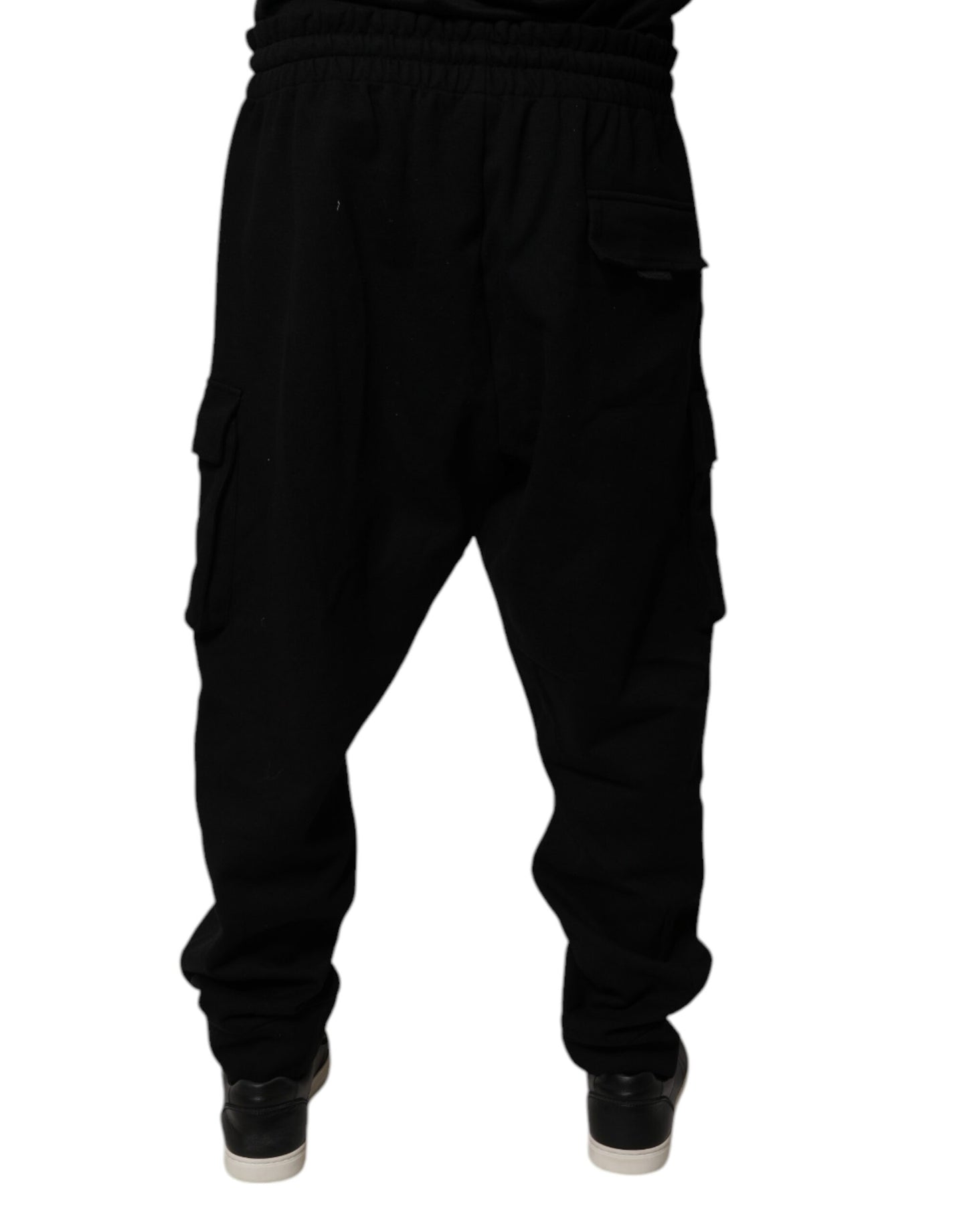 Dolce & Gabbana Black Cotton Jogger Cargo Sweatpants Pants Dolce & Gabbana