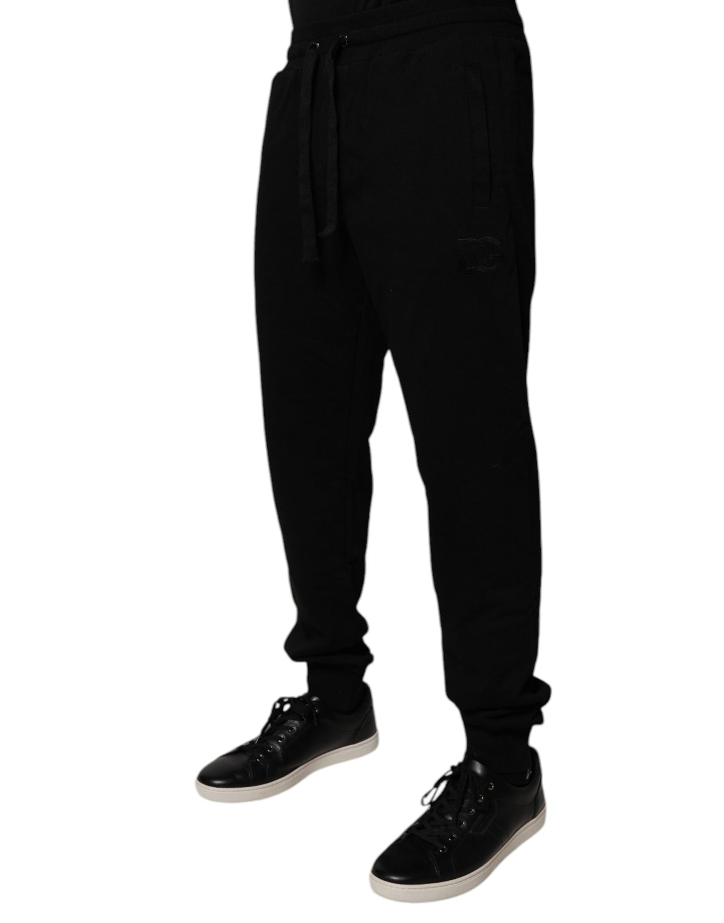 Dolce & Gabbana Black Cotton Mid Waist Jogger Sweatpants Pants Dolce & Gabbana