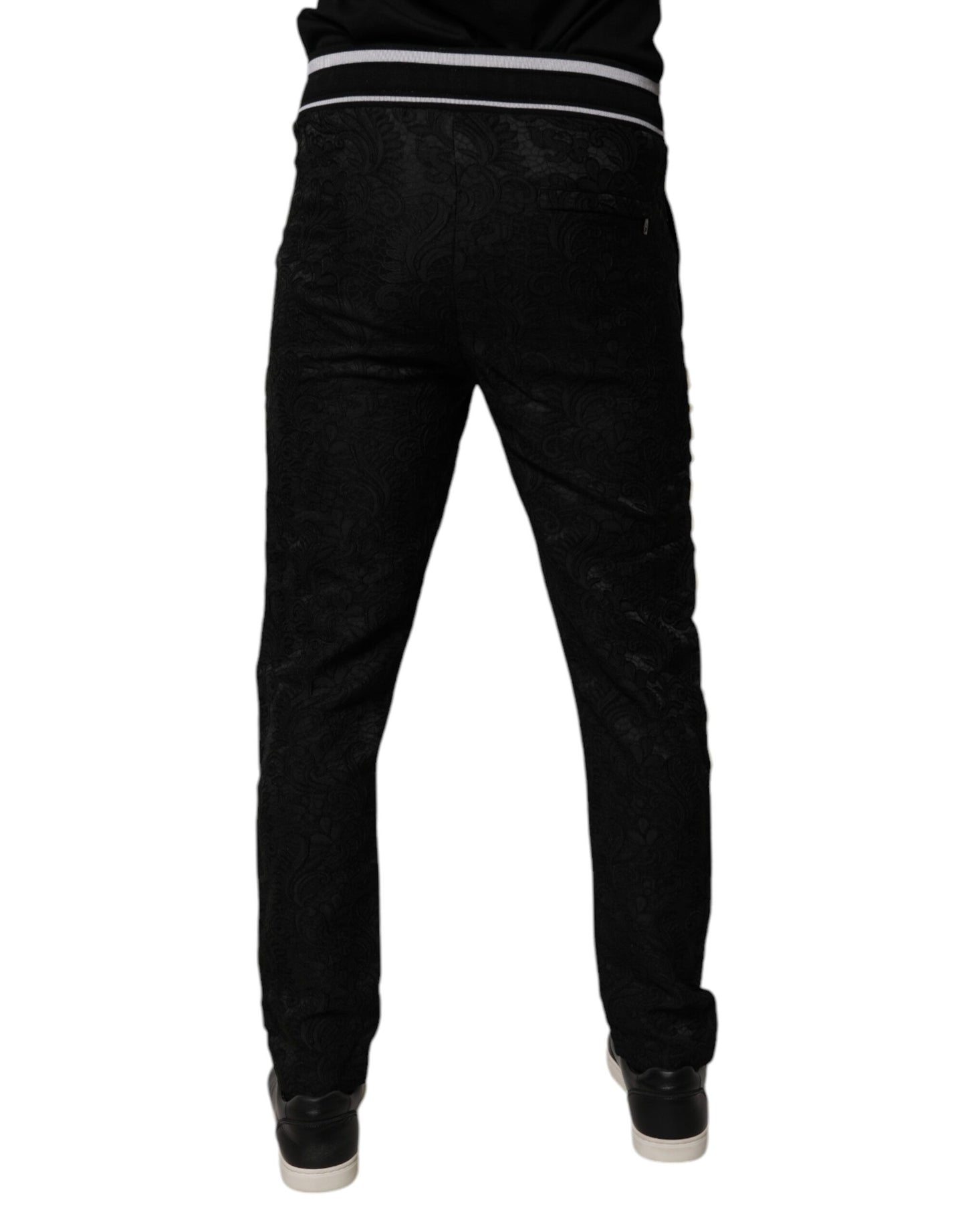 Dolce & Gabbana Black Mid Waist Jogger Men Sweatpants Pants Dolce & Gabbana