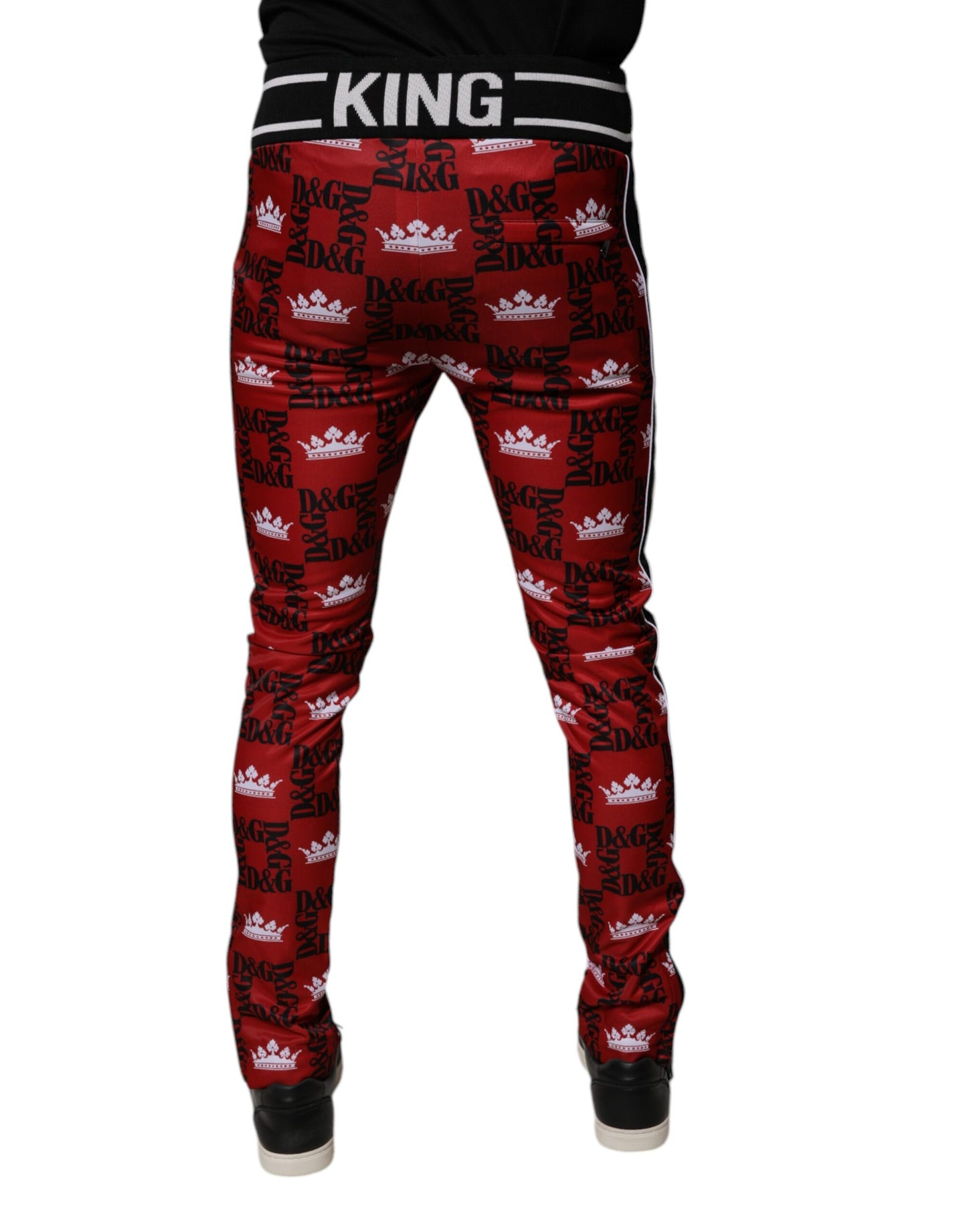 Dolce & Gabbana Red Crown Logo Monogram Men Sweatpants Pants Dolce & Gabbana