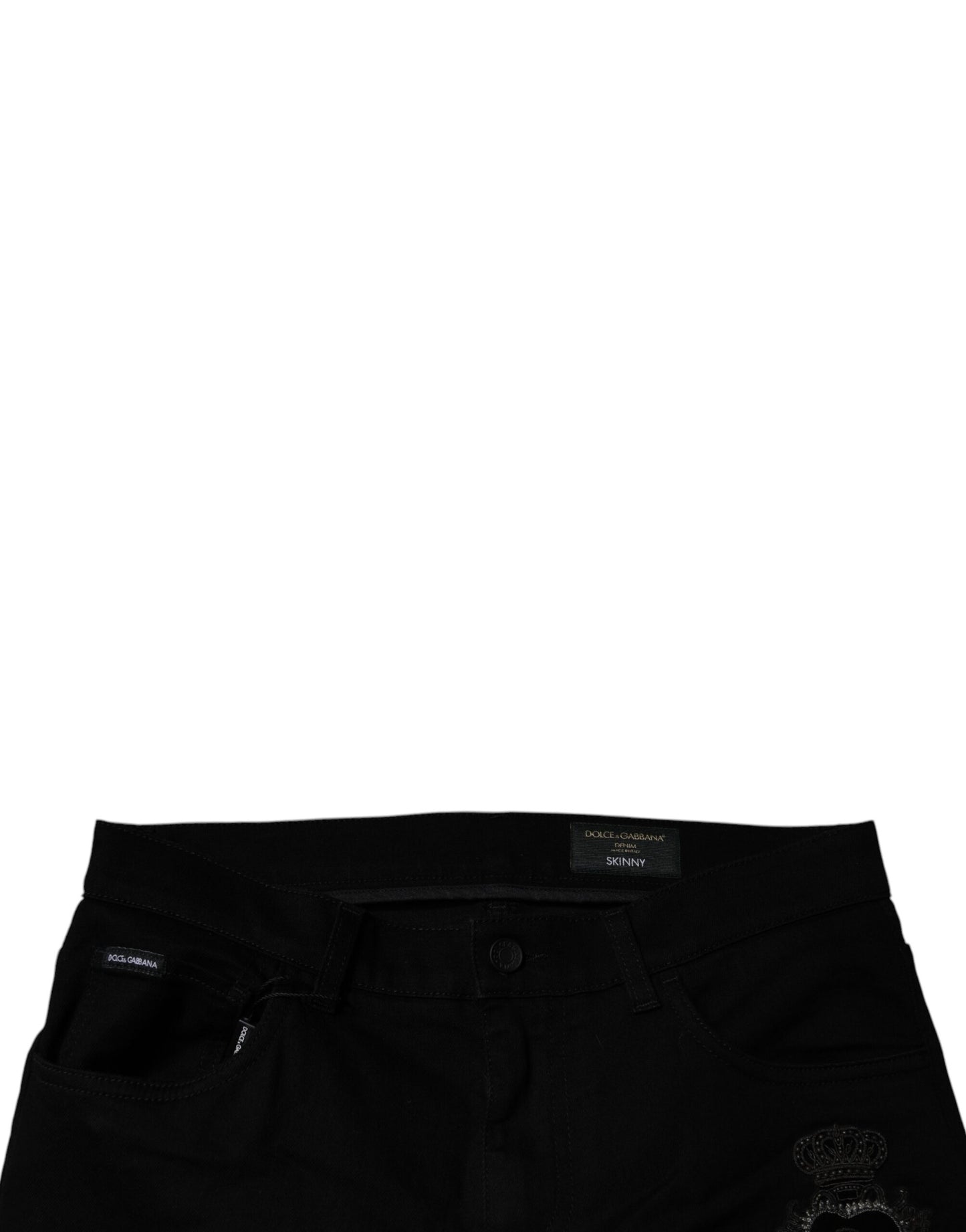 Dolce & Gabbana Black Sacred Heart Cotton Skinny Denim Jeans Dolce & Gabbana
