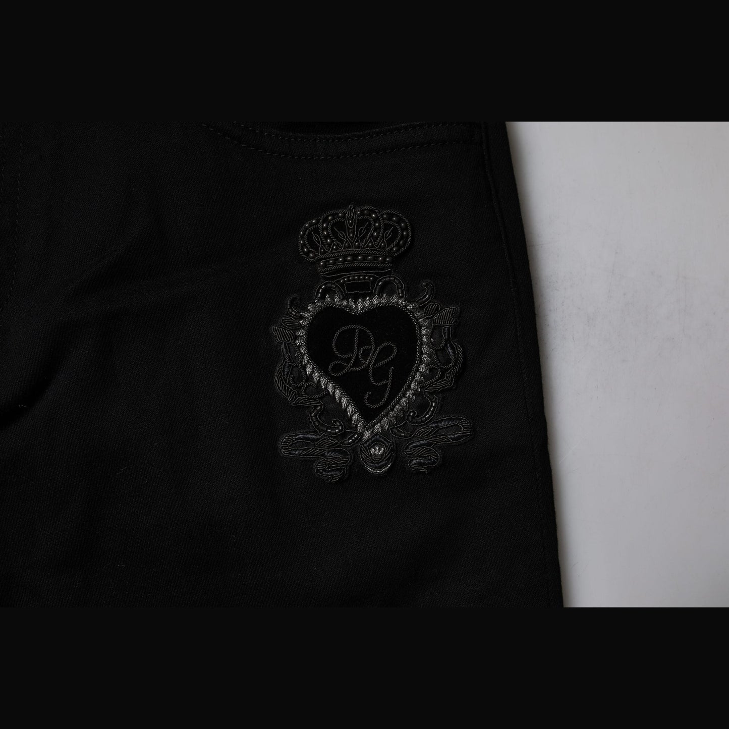 Dolce & Gabbana Black Sacred Heart Cotton Skinny Denim Jeans