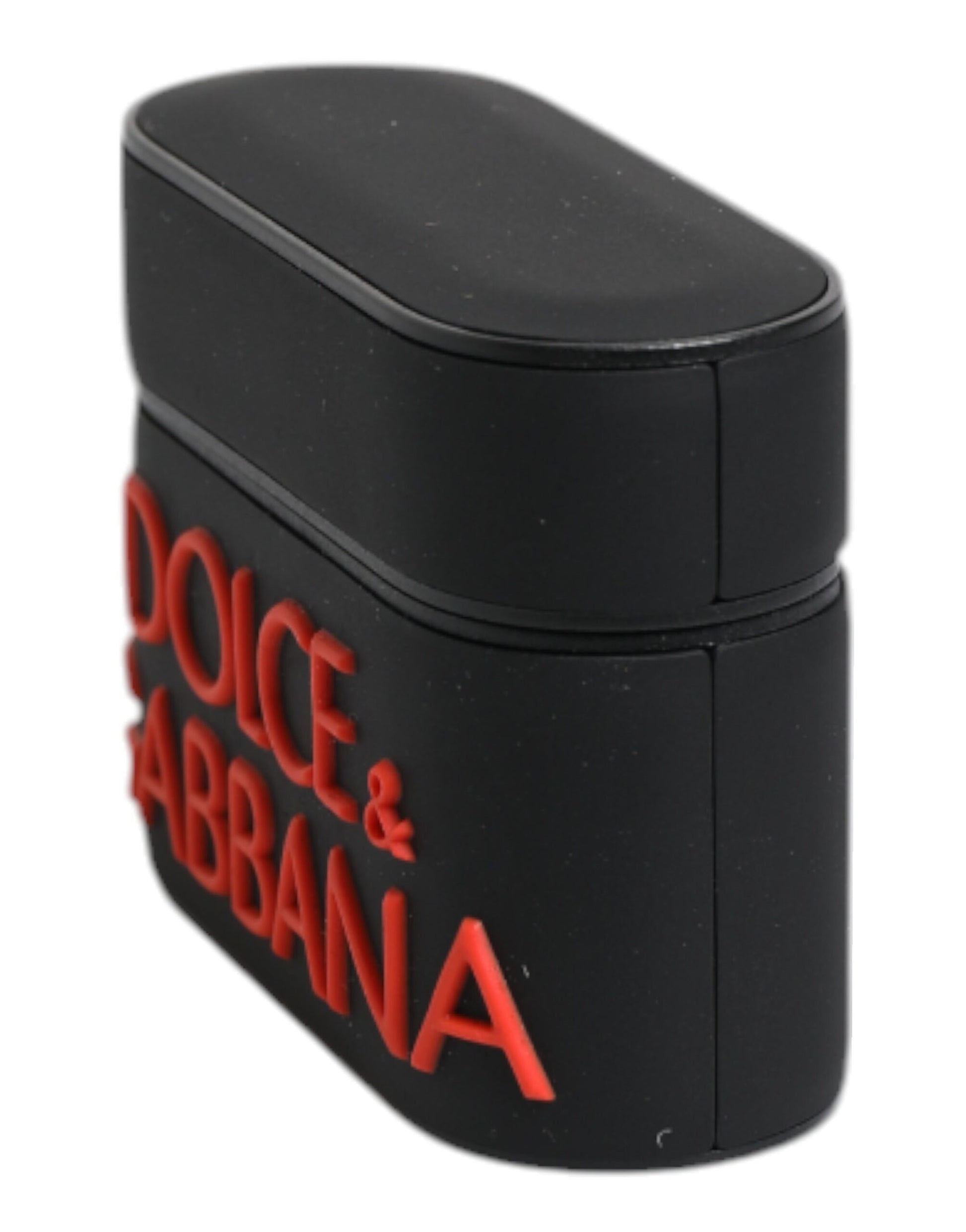 Dolce & Gabbana Black Orange Silicone Embossed Logo Airpods Case Dolce & Gabbana