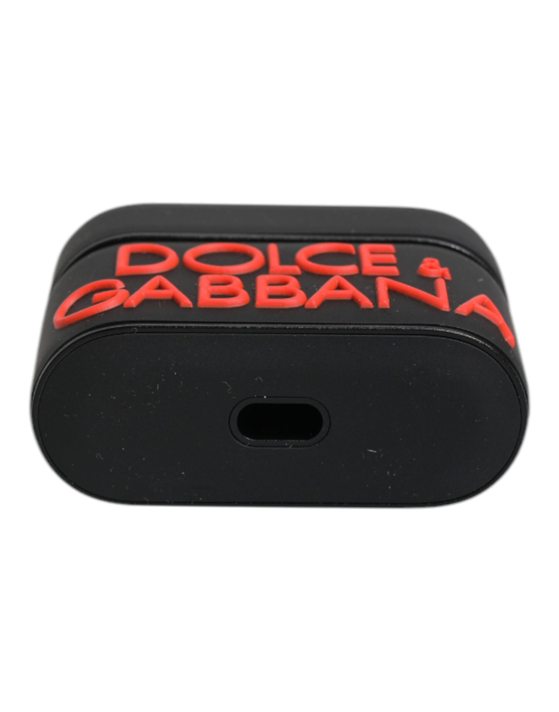 Dolce & Gabbana Black Orange Silicone Embossed Logo Airpods Case Dolce & Gabbana
