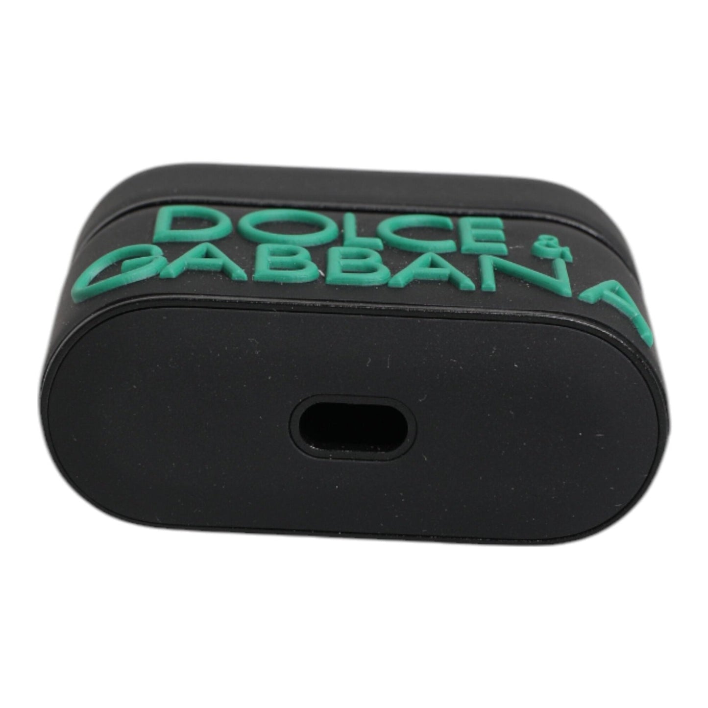 Dolce & Gabbana Black Orange Silicone Embossed Logo Airpods Case