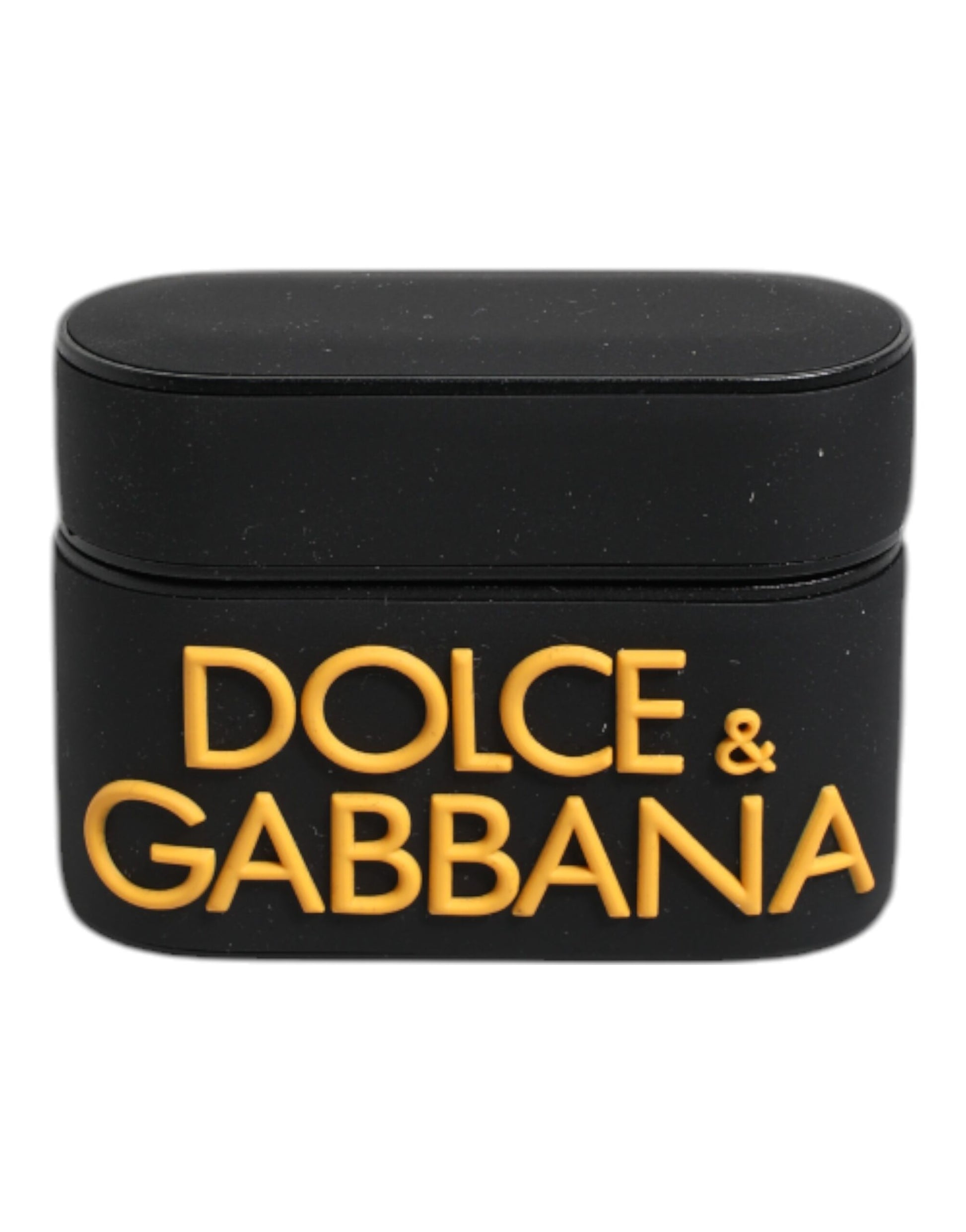 Dolce & Gabbana Black Yellow Silicone Embossed Logo Airpods Case Dolce & Gabbana