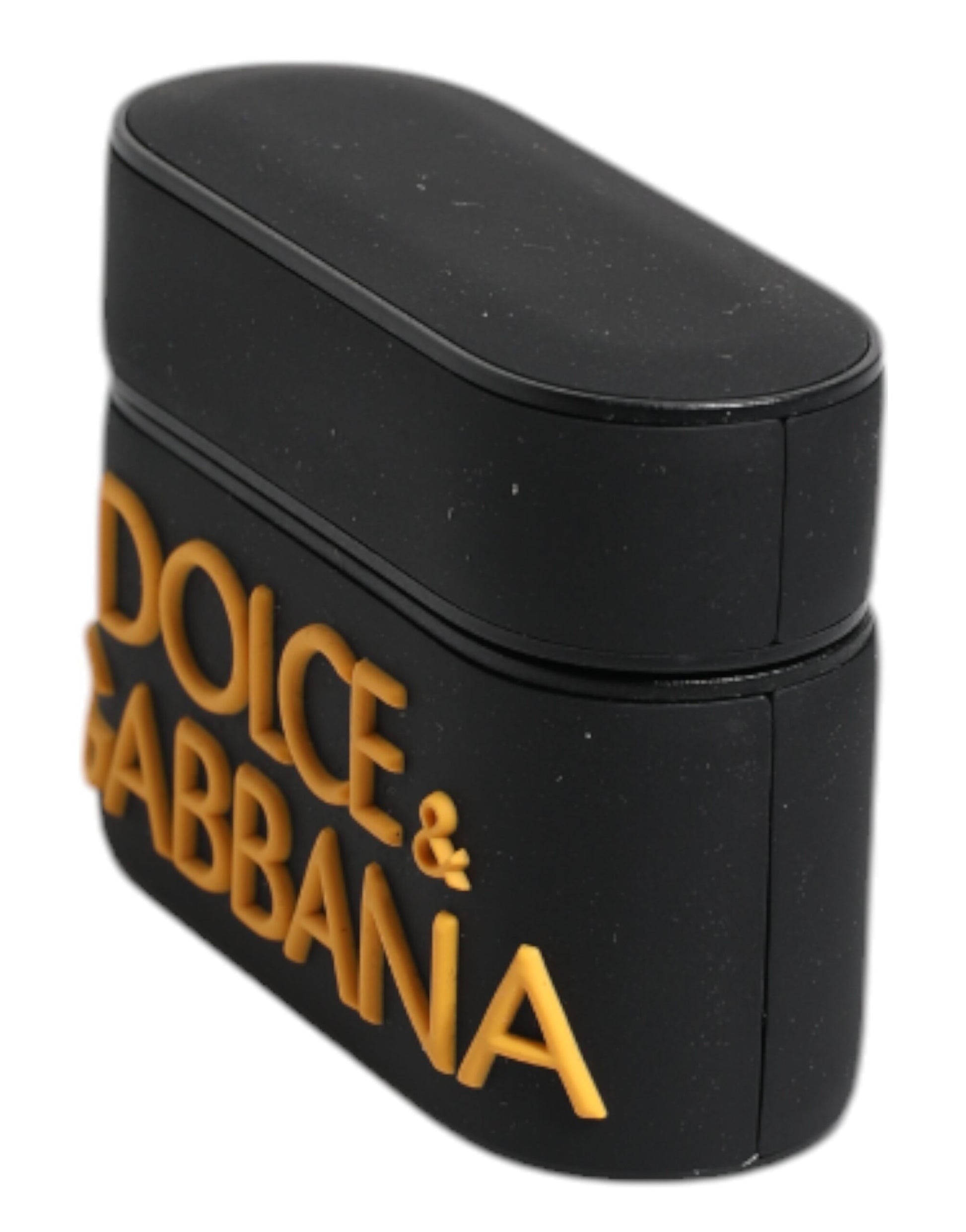 Dolce & Gabbana Black Yellow Silicone Embossed Logo Airpods Case Dolce & Gabbana