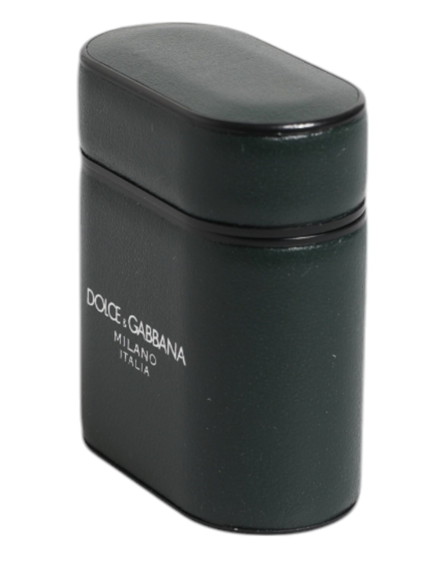 Dolce & Gabbana Black Calfskin Leather Logo Print Flip Holder Airpods Case Dolce & Gabbana