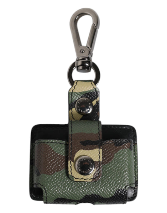 Dolce & Gabbana Multicolor Camouflage Leather Airpods Case Dolce & Gabbana
