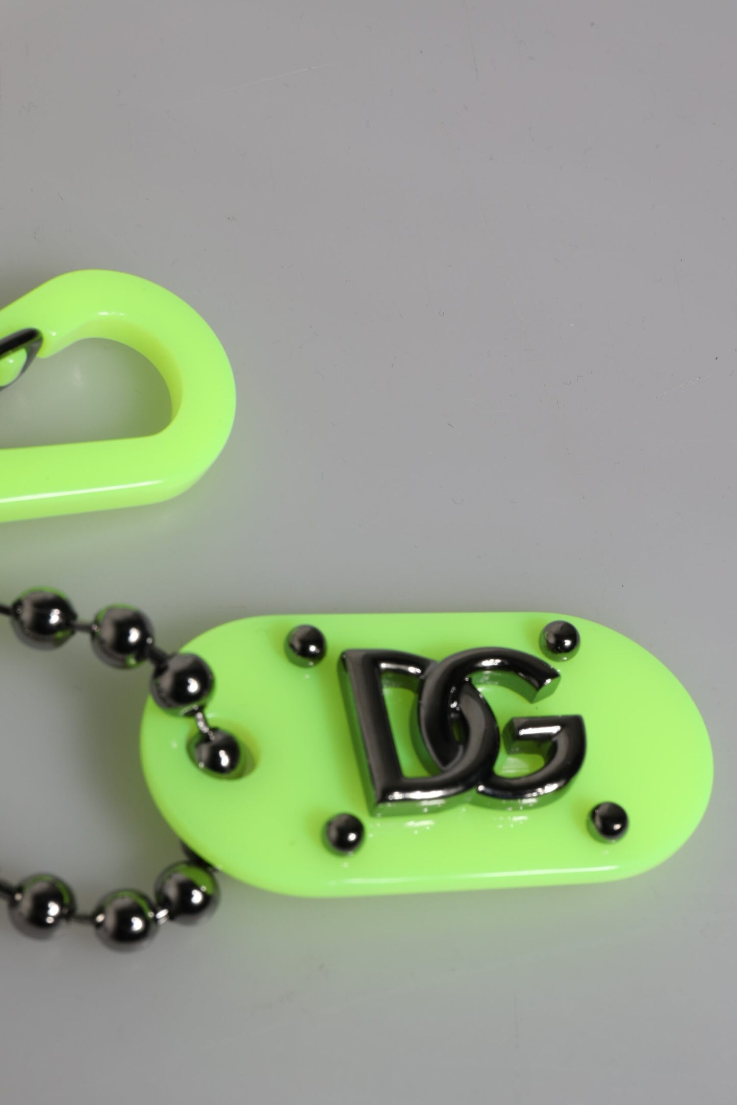 Dolce & Gabbana Green Springy Key Holder DG Logo Men's Keychain Keyring Dolce & Gabbana