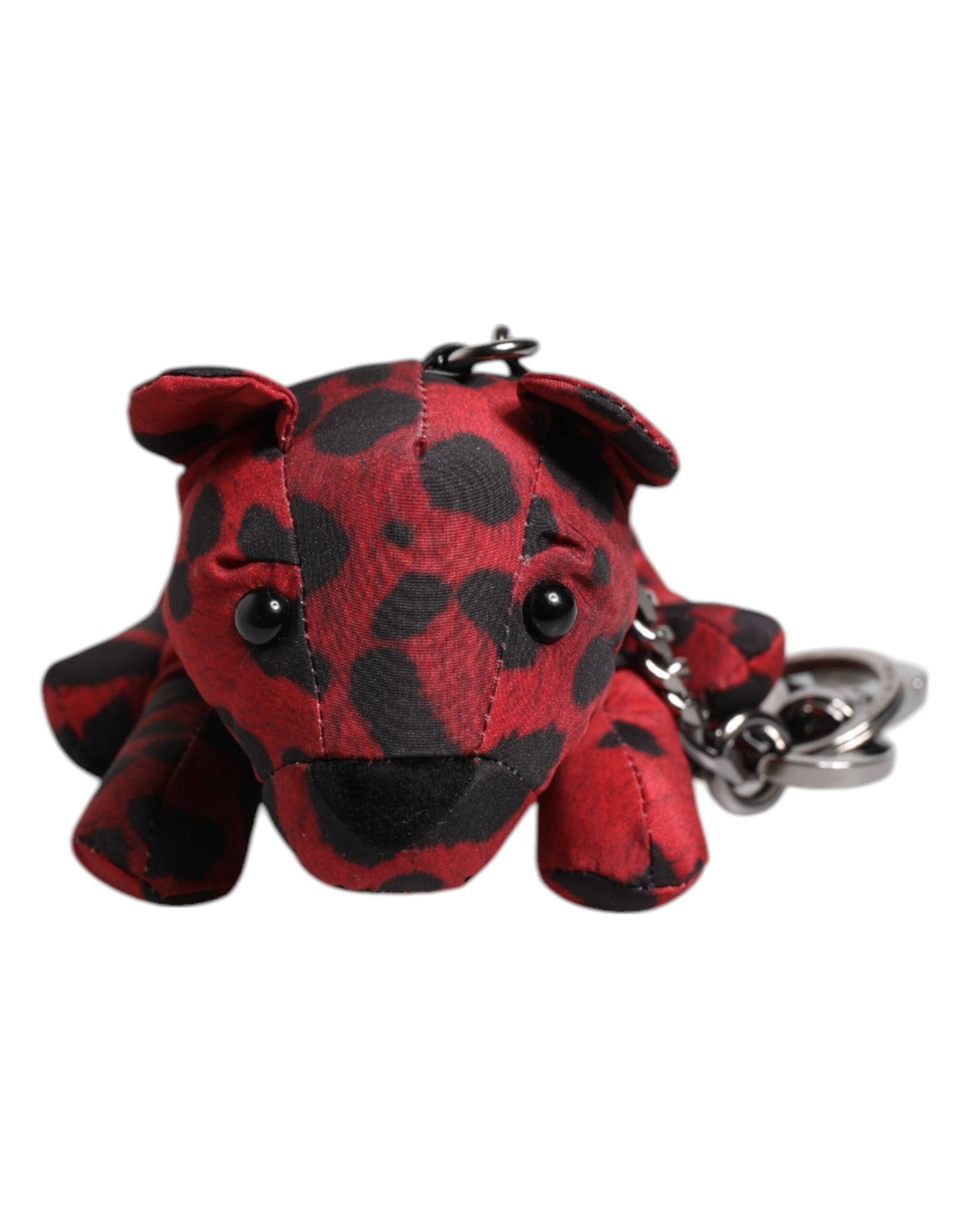 Dolce & Gabbana Red Black Polyester Animal Silhouette Keychain Keyring Dolce & Gabbana
