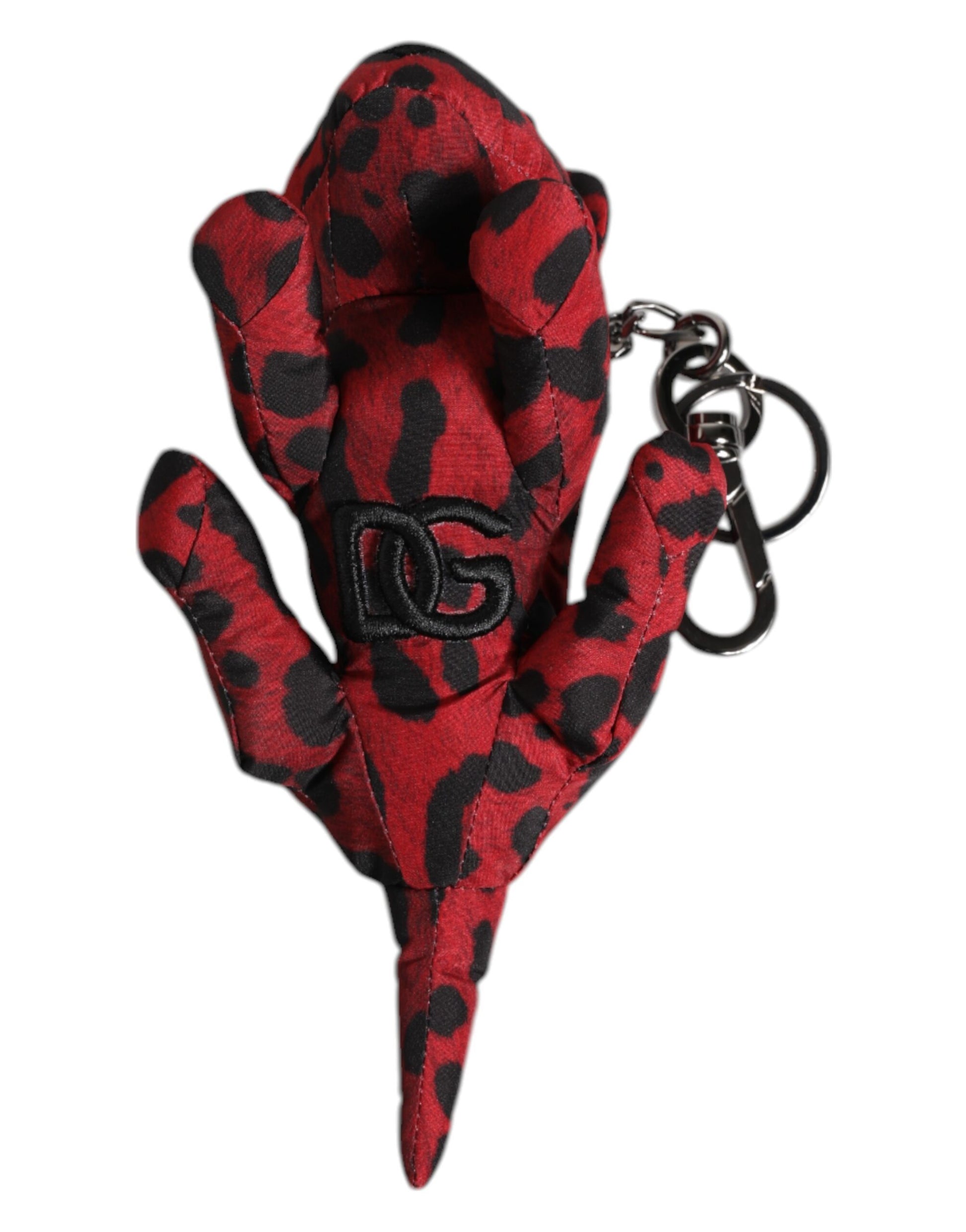 Dolce & Gabbana Red Black Polyester Animal Silhouette Keychain Keyring Dolce & Gabbana