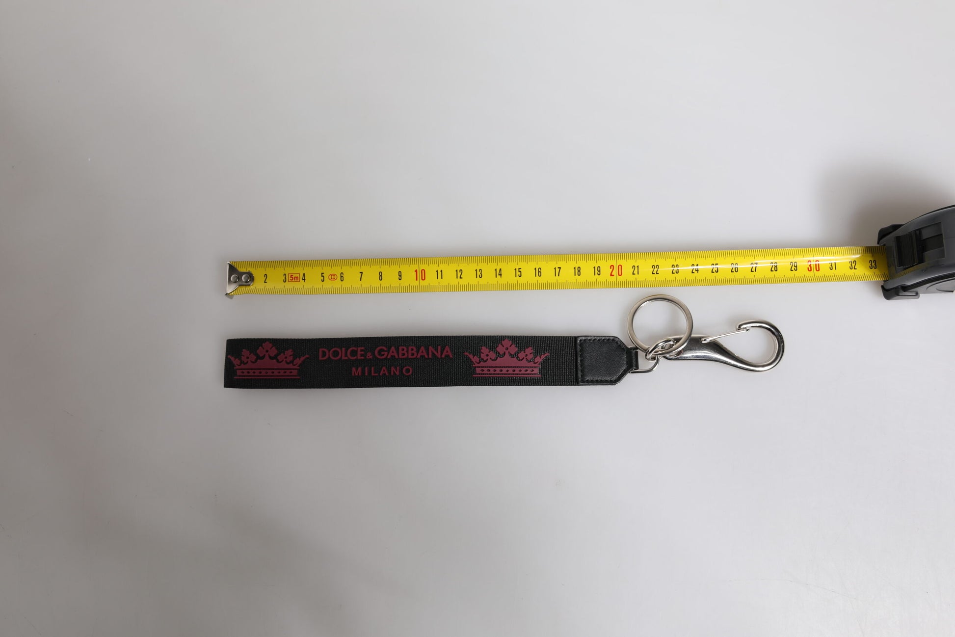 Dolce & Gabbana Black Nylon Logo DG Crown Men's Holder Keychain Keyring Dolce & Gabbana