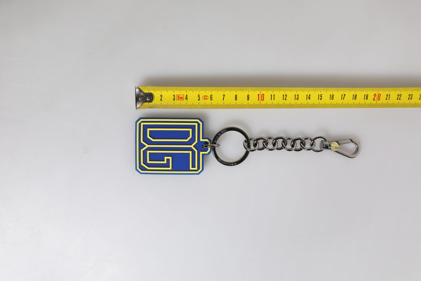 Dolce & Gabbana Blue Yellow DG Rubber Logo Silver Men's Keychain Keyring Dolce & Gabbana