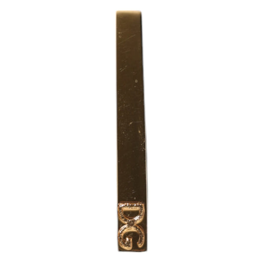 Dolce & Gabbana Gold Tone Brass Logo Branded Tie Clip Bar