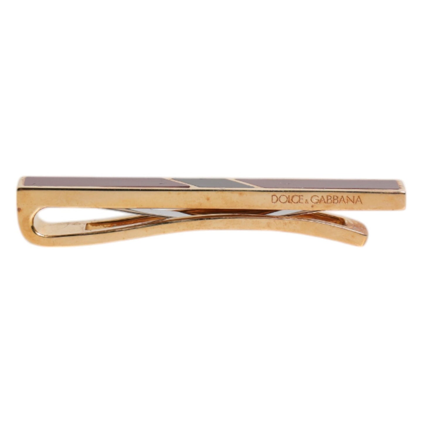 Dolce & Gabbana Multicolor Gold Tone Brass Tie Clip Bar Dolce & Gabbana