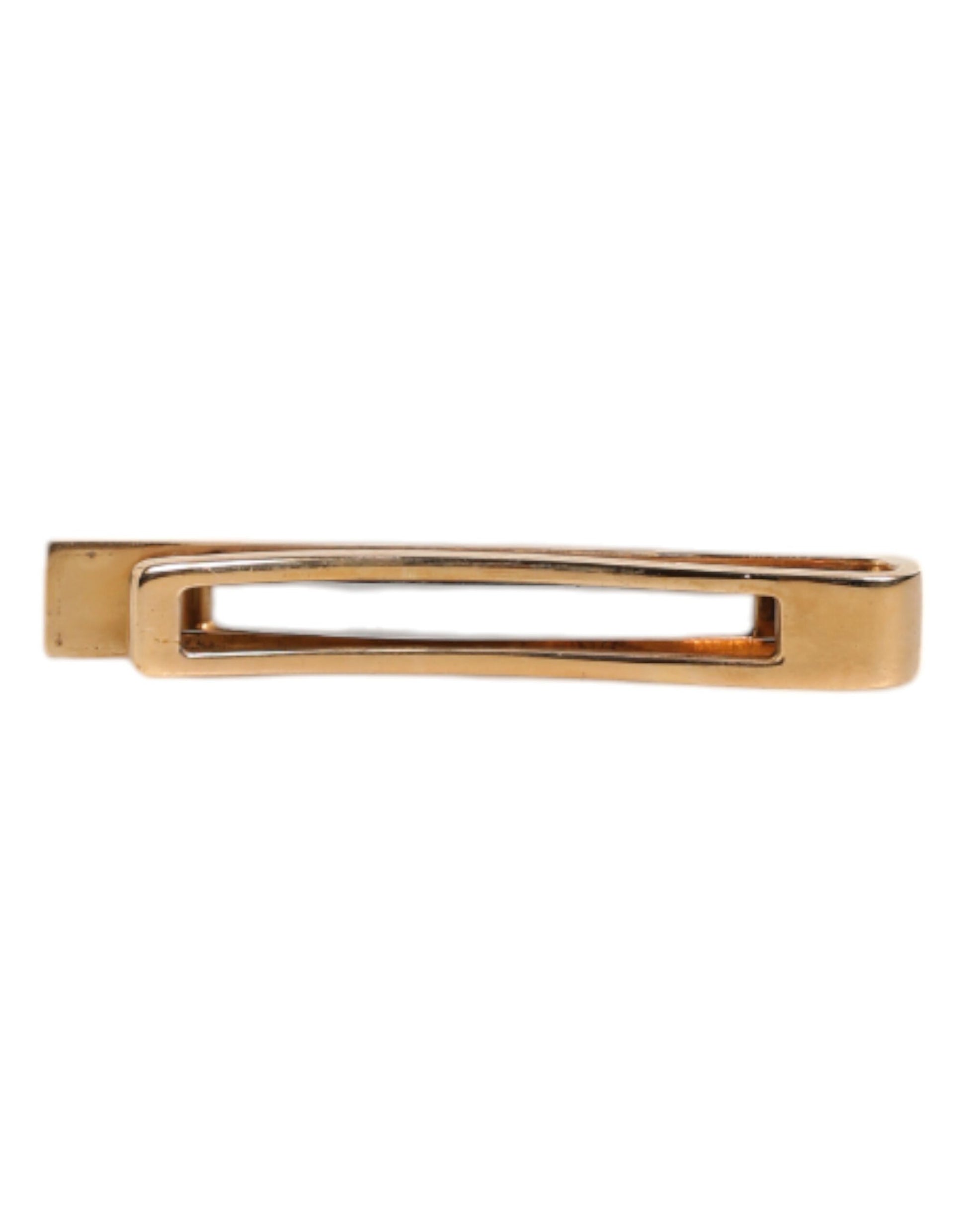 Dolce & Gabbana Black Sapphire Gold Tone Brass Tie Clip Bar Dolce & Gabbana
