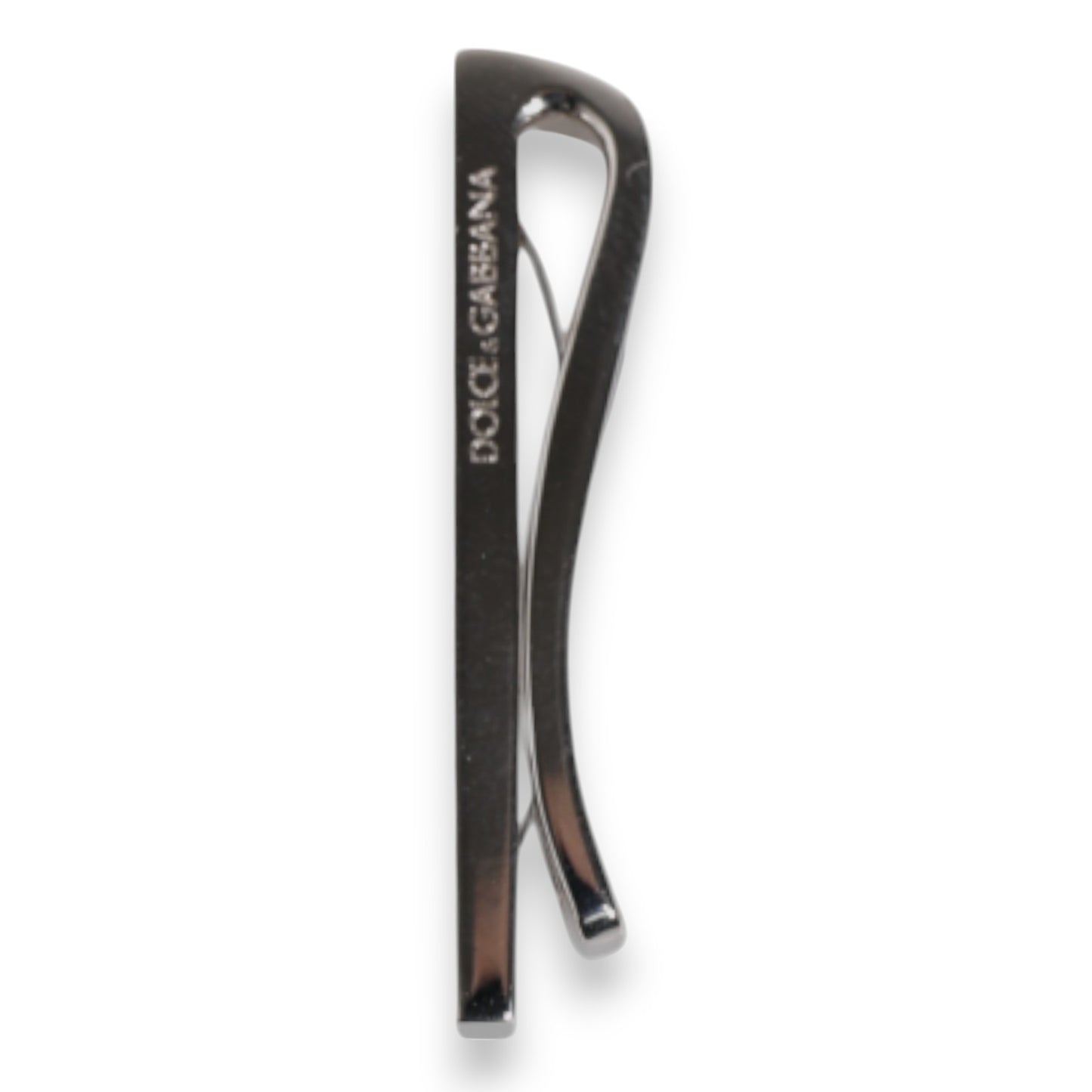 Dolce & Gabbana Silver Tone Brass Logo Branded Tie Clip Bar Dolce & Gabbana
