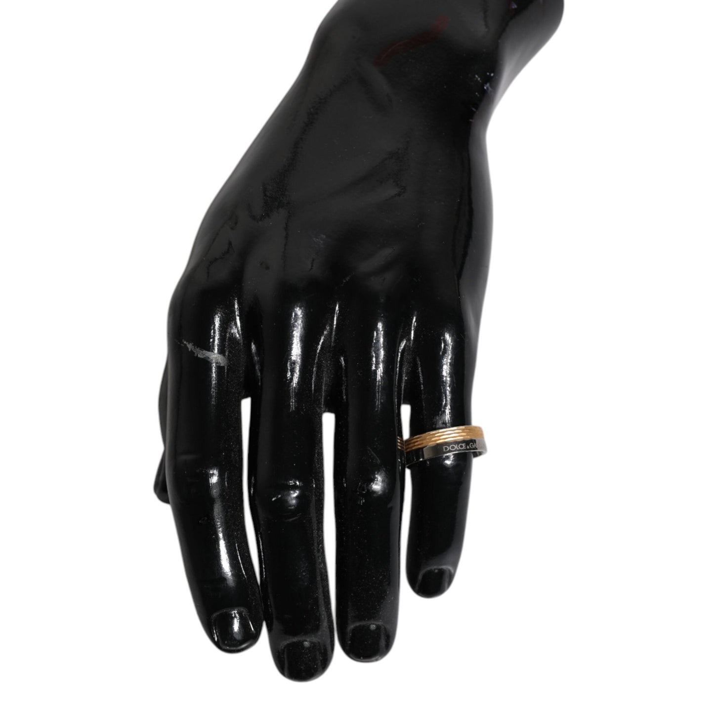 Dolce & Gabbana Gold Silver Tone Real Brass DG Logo Ring Dolce & Gabbana