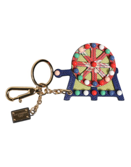 Dolce & Gabbana Multicolor Gold Tone Carretto Keychain Keyring Dolce & Gabbana