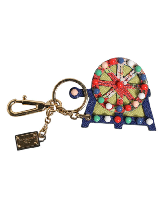 Dolce & Gabbana Multicolor Gold Tone Carretto Keychain Keyring Dolce & Gabbana