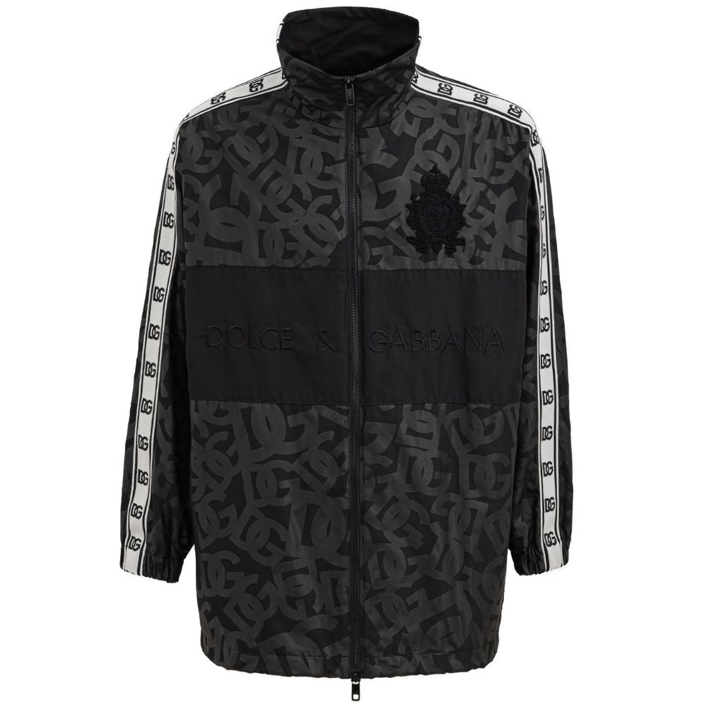 Dolce & Gabbana Black Polyester Jackets & Coat Dolce & Gabbana