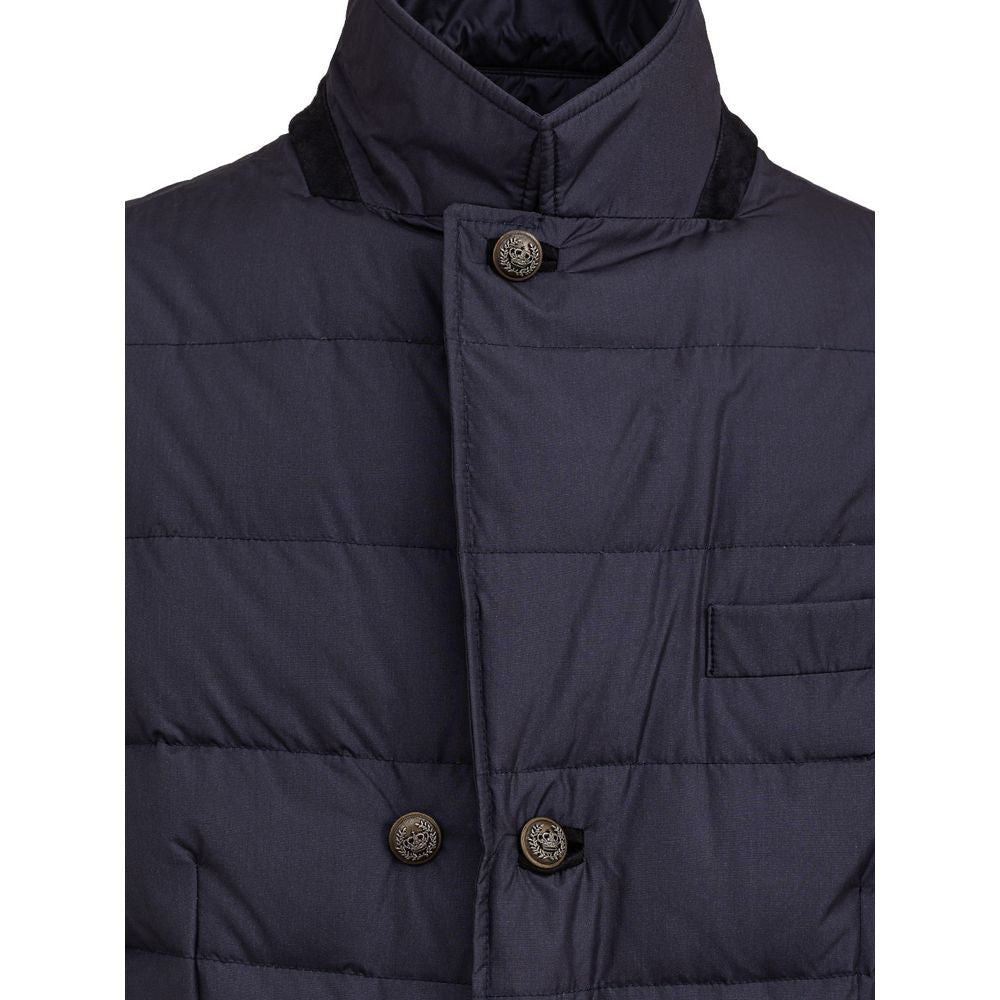 Dolce & Gabbana Blue Polyester Jackets & Coat Dolce & Gabbana