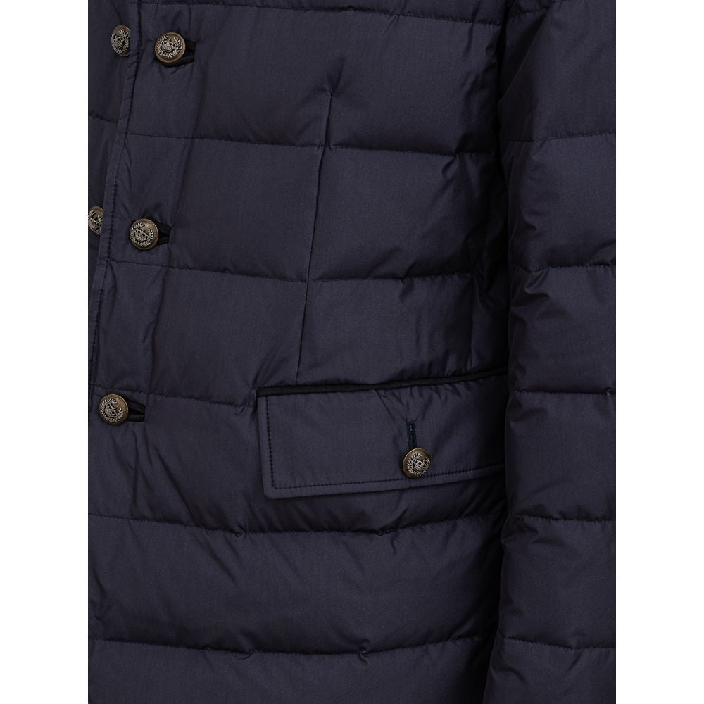 Dolce & Gabbana Blue Polyester Jackets & Coat Dolce & Gabbana