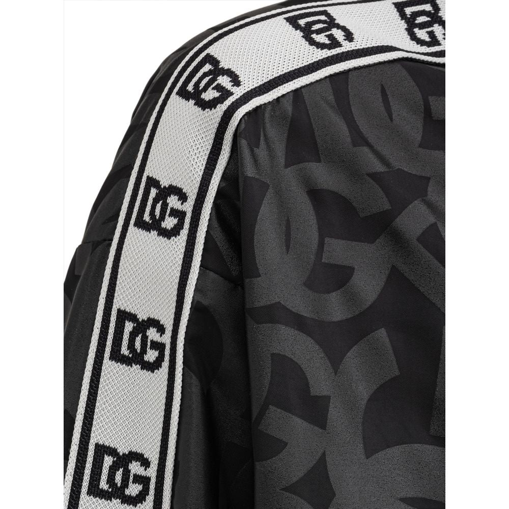 Dolce & Gabbana Black Polyester Jackets & Coat Dolce & Gabbana