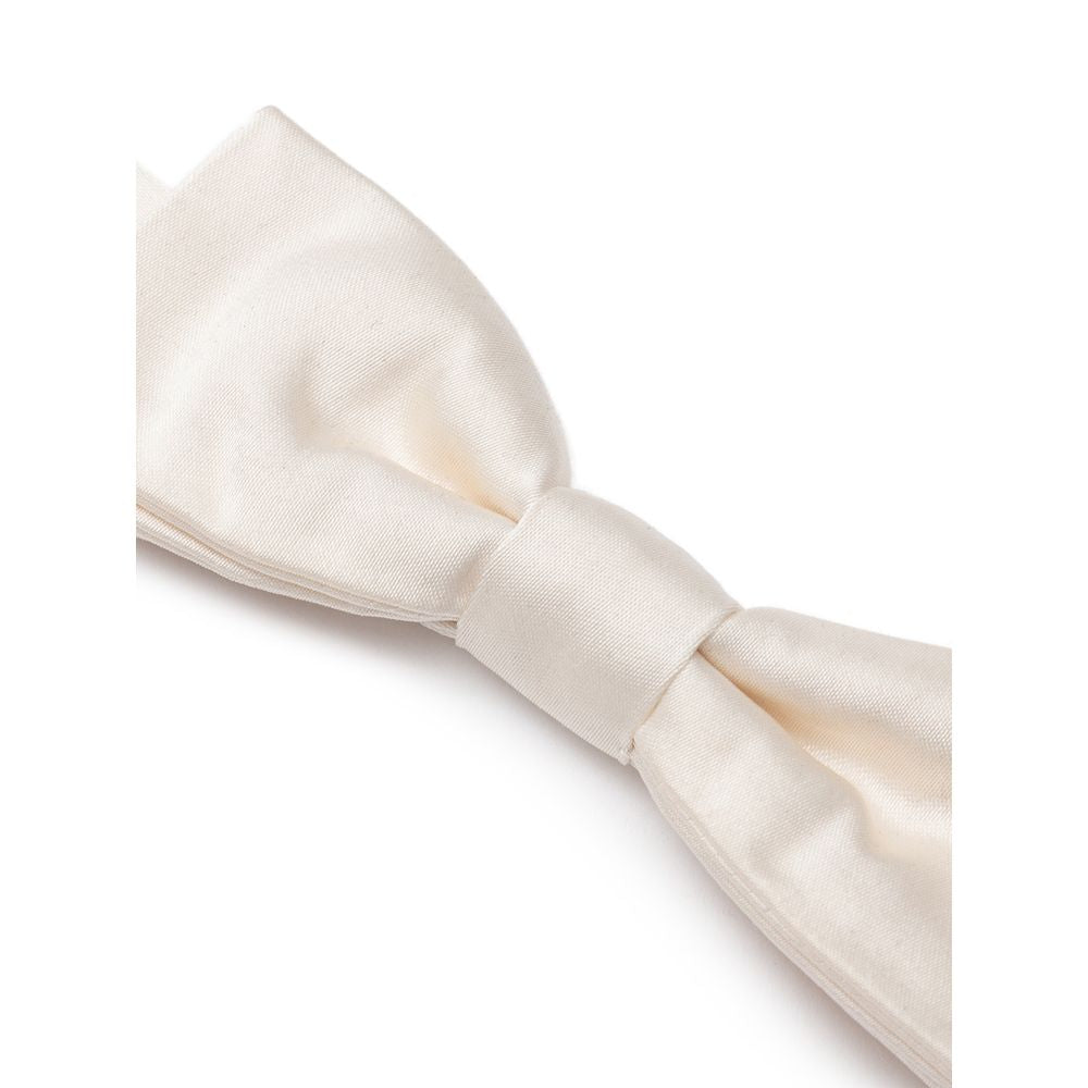 Dolce & Gabbana White Silk Bowty Dolce & Gabbana