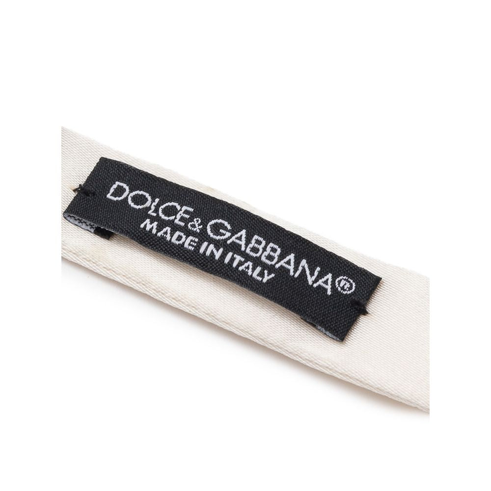 Dolce & Gabbana White Silk Bowty Dolce & Gabbana