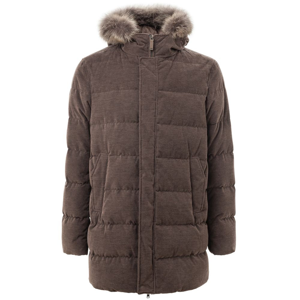 Herno Brown Cotton Jackets & Coat Herno