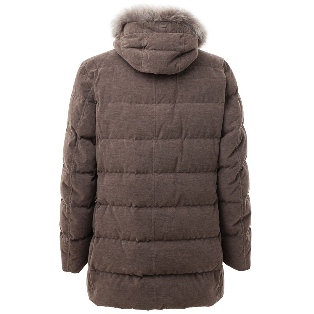 Herno Brown Cotton Jackets & Coat Herno